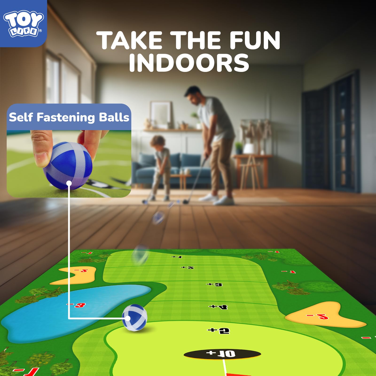 Foto 3 pulgar | Alfombrillas De Práctica De Golf Toy Life Para Toda La Familia Con 20 Pelotas - Venta Internacional.