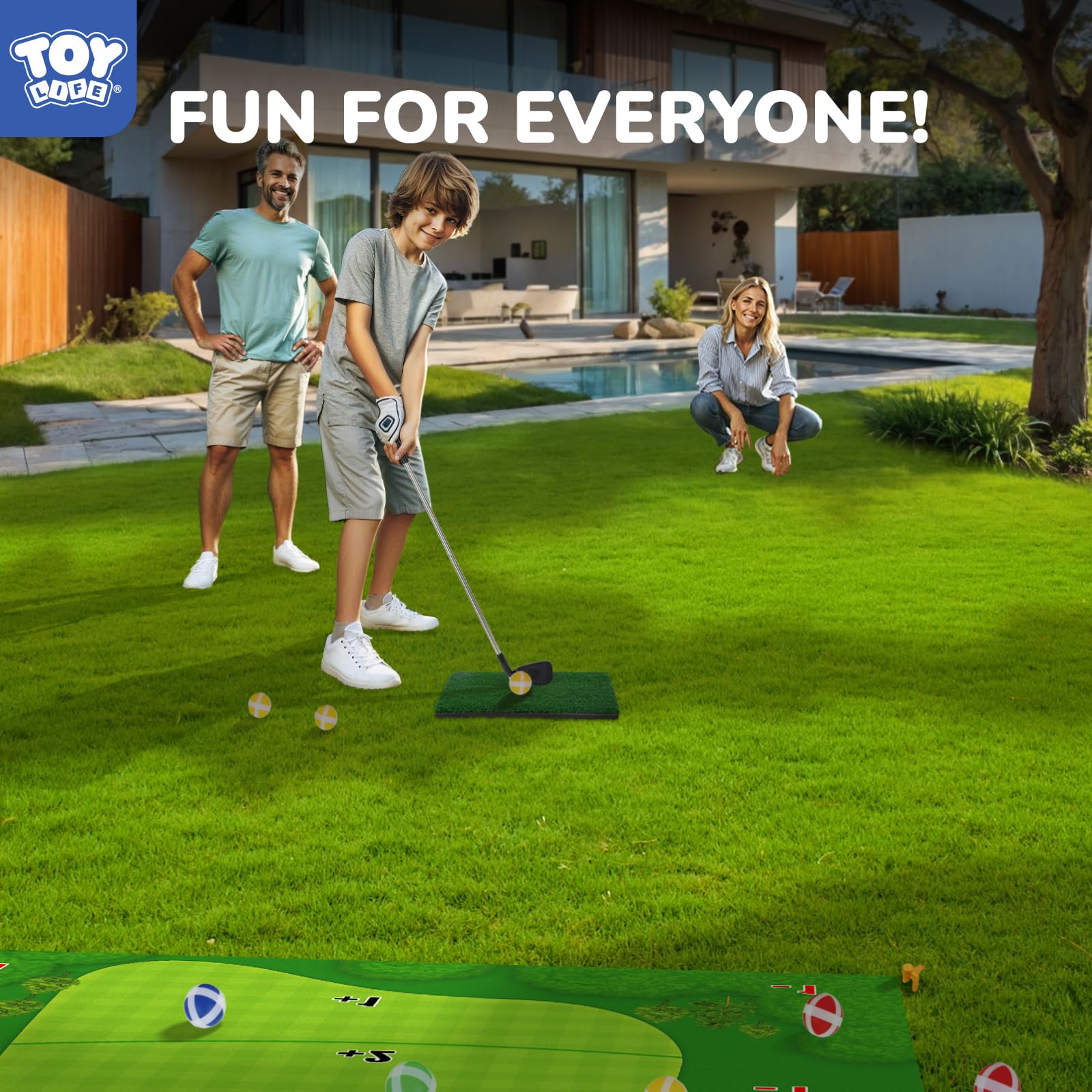 Foto 5 pulgar | Alfombrillas De Práctica De Golf Toy Life Para Toda La Familia Con 20 Pelotas - Venta Internacional.