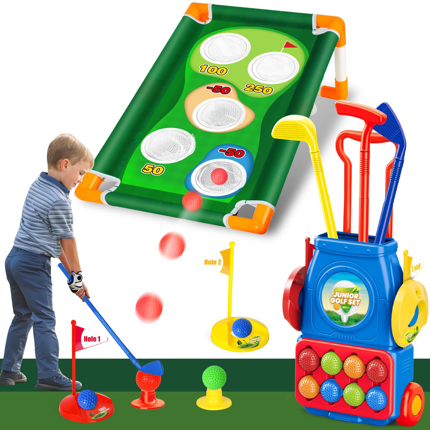 Foto 2 pulgar | Juego De Palos De Golf Toy Life Kids De 3 A 5 Años Con Target Game De Plástico - Venta Internacional.