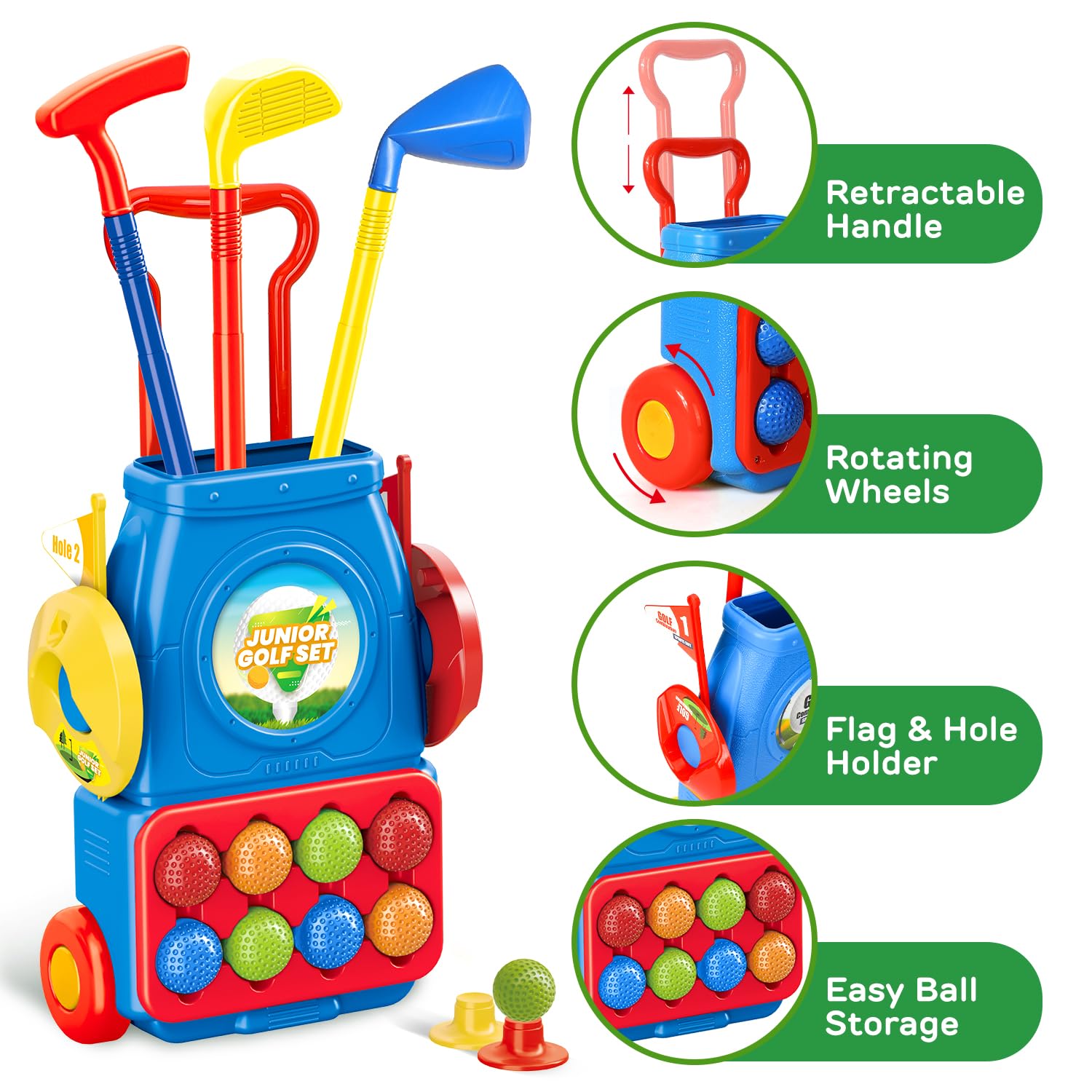 Foto 3 pulgar | Juego De Palos De Golf Toy Life Kids De 3 A 5 Años Con Target Game De Plástico - Venta Internacional.