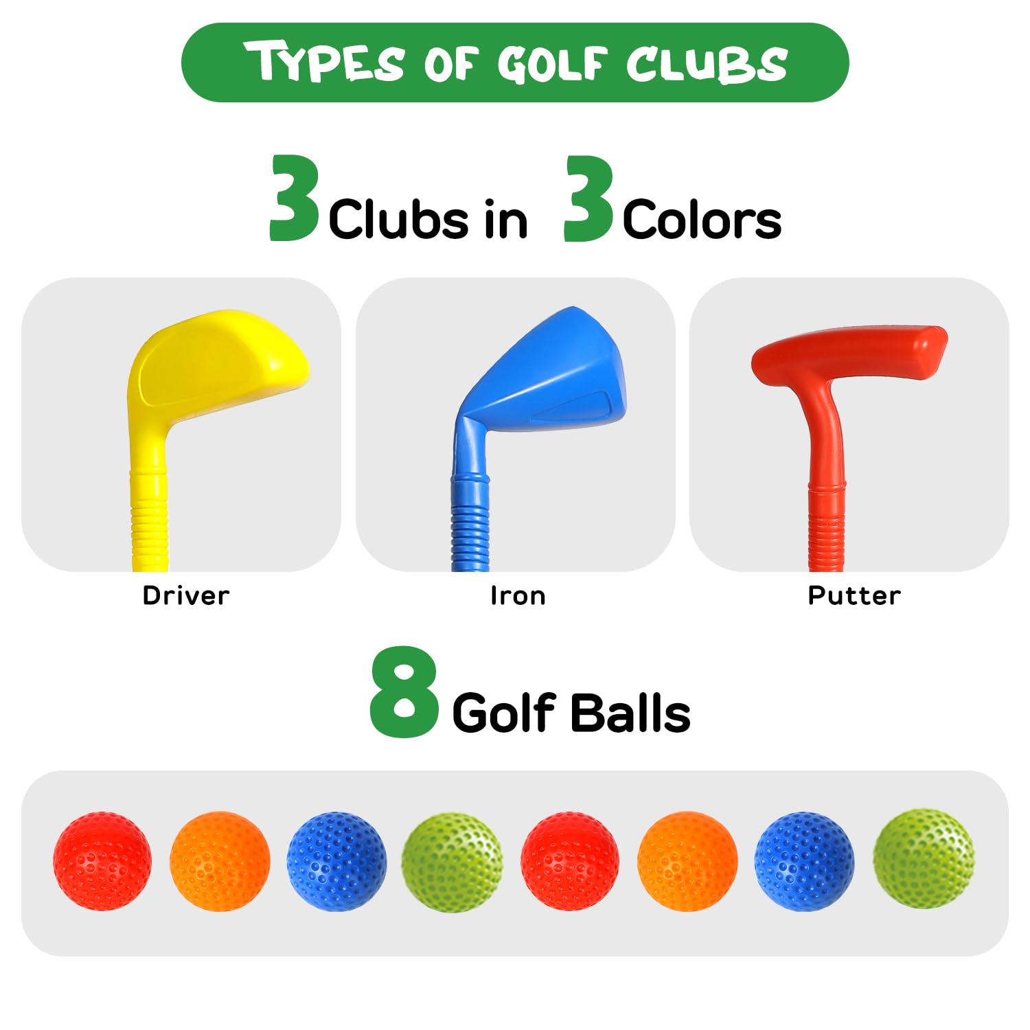 Foto 4 pulgar | Juego De Palos De Golf Toy Life Kids De 3 A 5 Años Con Target Game De Plástico - Venta Internacional.