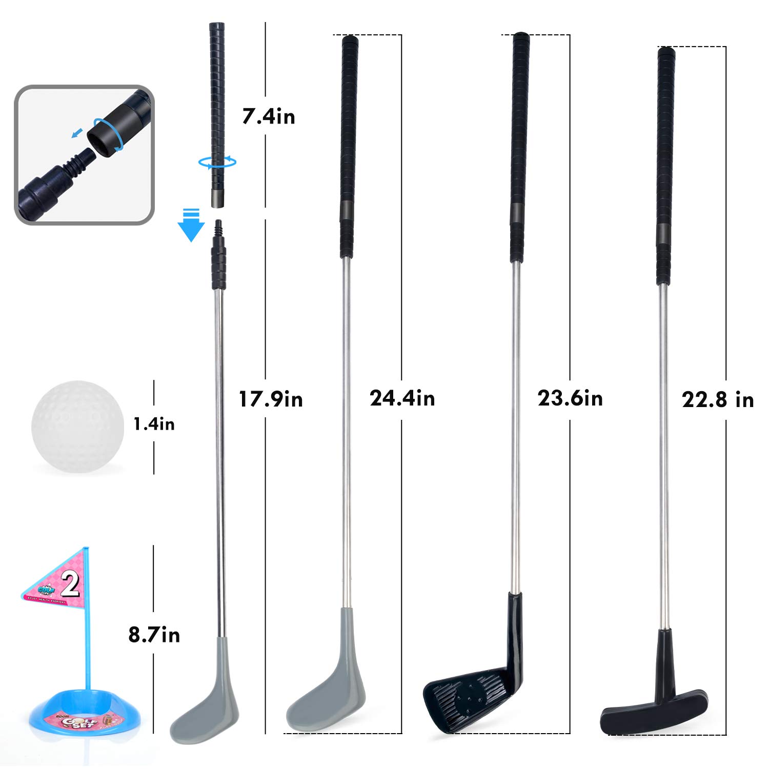 Foto 8 pulgar | Juego De Juguetes Para Niños Con Palos De Golf Exercise N Play Deluxe, Juego De 15 Piezas - Venta Internacional.