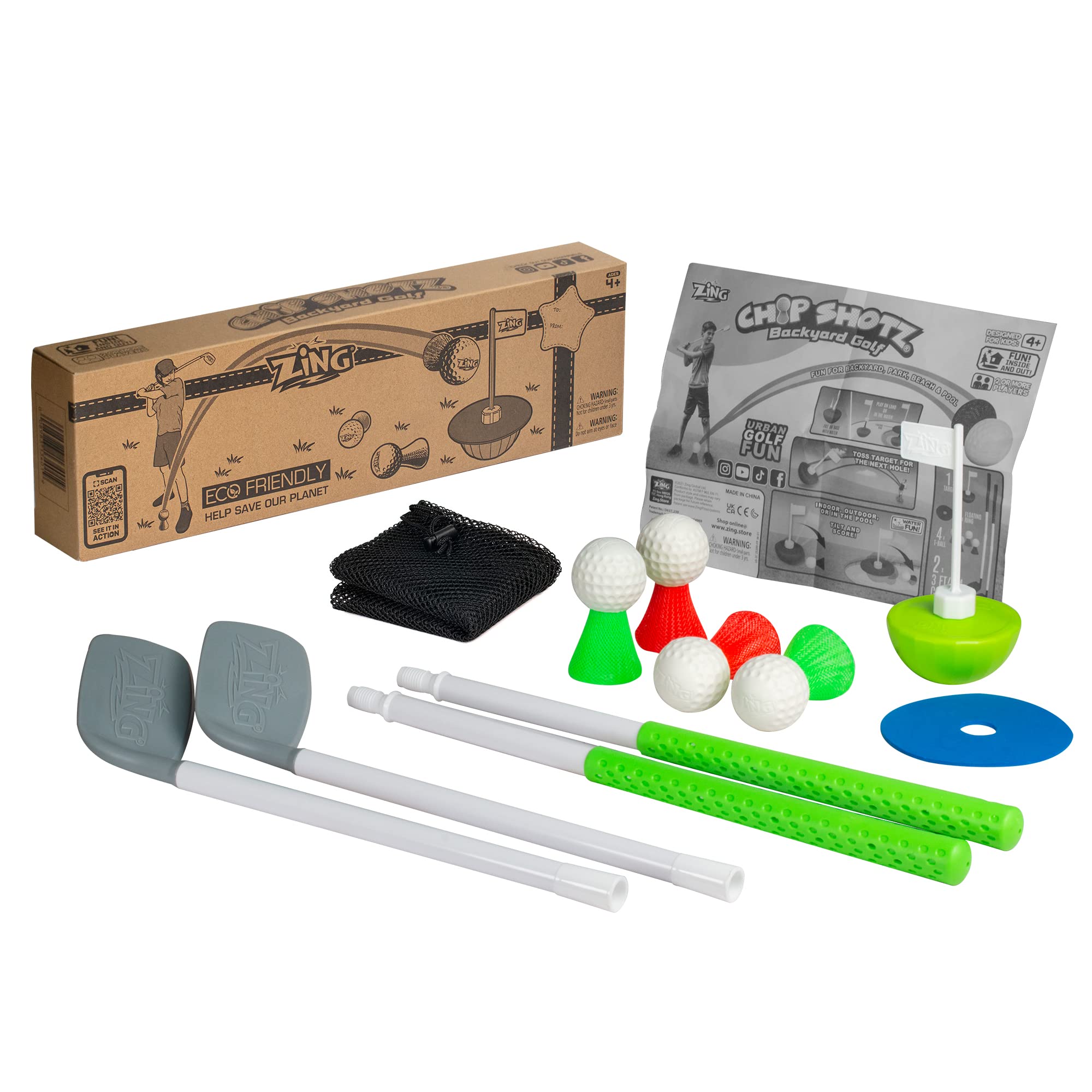 Foto 3 pulgar | Set De Golf Zing Chip Shotz Backyard Kids Con 2 Palos Y 4 Pelotas - Venta Internacional.
