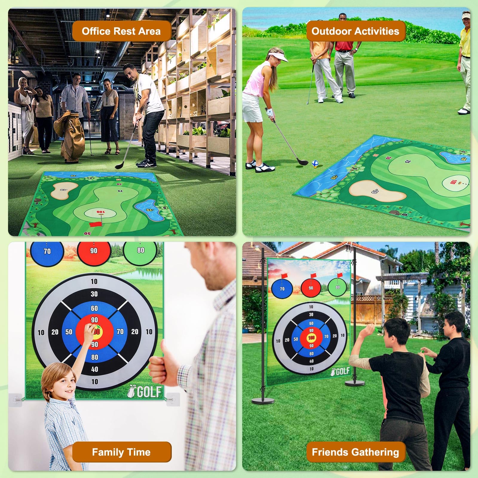 Foto 7 pulgar | Juego De Alfombrillas De Golf Moko De 47 X 70 Cm Con 2 Palos Y 20 Bolas Adhesivas - Venta Internacional.