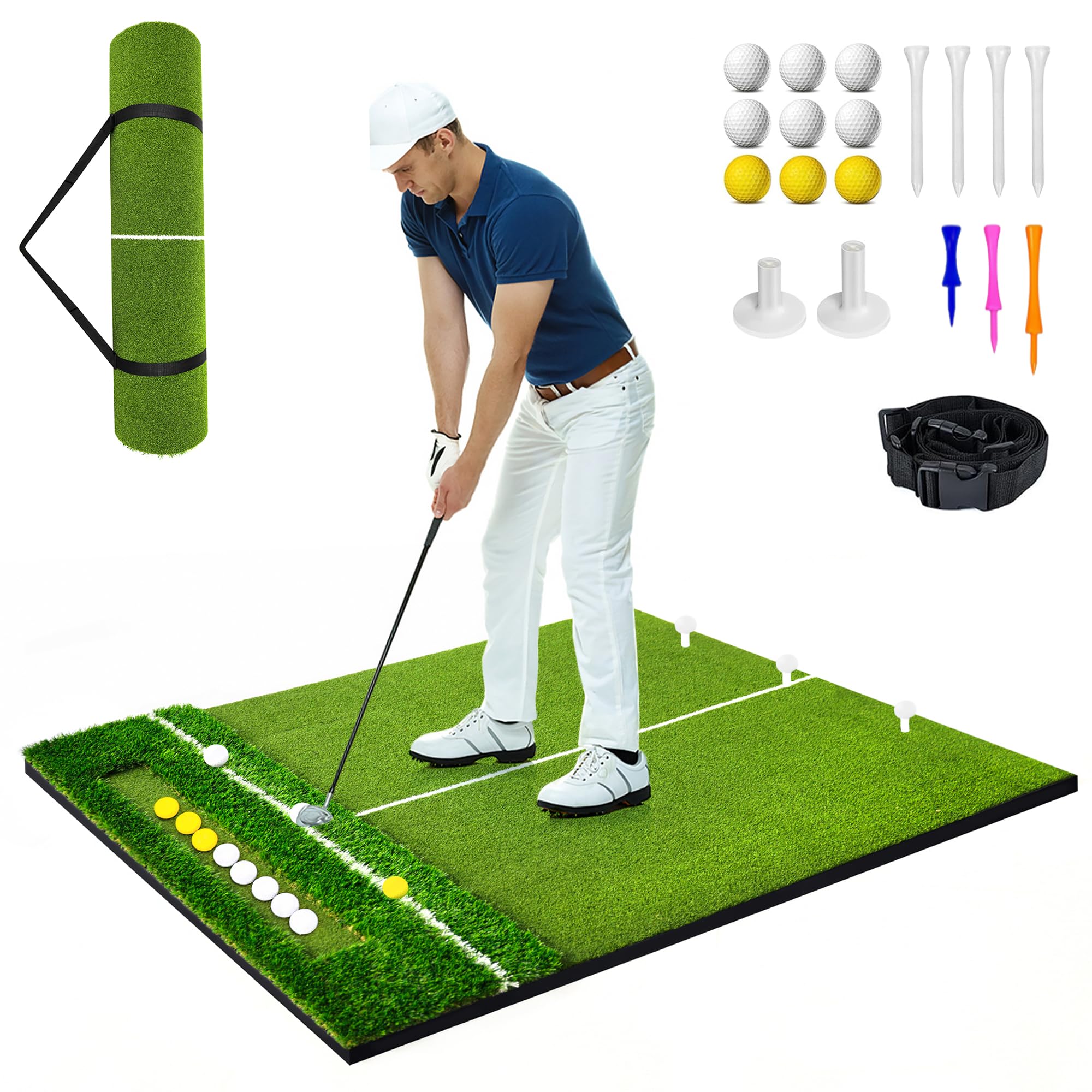 Foto 2 pulgar | Alfombrilla De Golf Reliancer, 5 X 4 Pies, 2 En 1, Doble Césped Con Bandeja Para Pelotas - Venta Internacional.