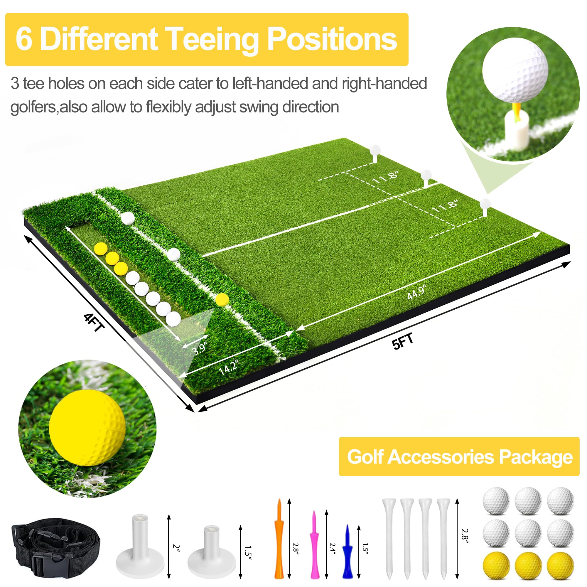Foto 3 pulgar | Alfombrilla De Golf Reliancer, 5 X 4 Pies, 2 En 1, Doble Césped Con Bandeja Para Pelotas - Venta Internacional.
