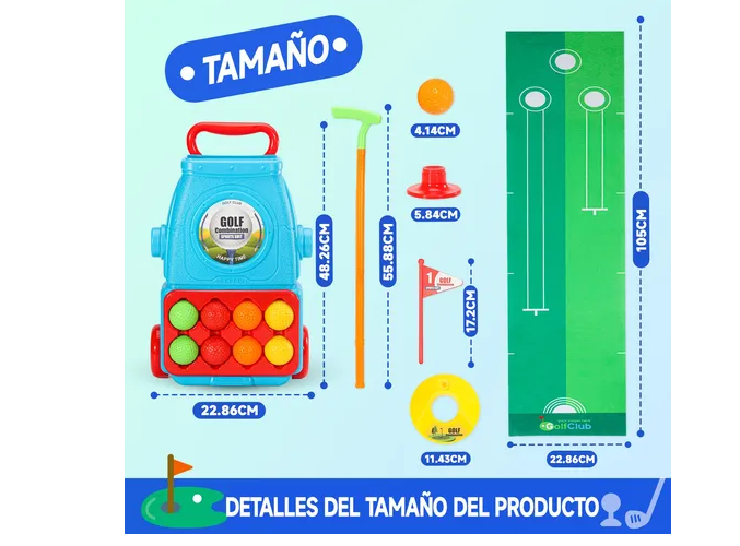 Foto 4 pulgar | Juego De Palos De Golf Para Niños, Mini Juguete Deportivo