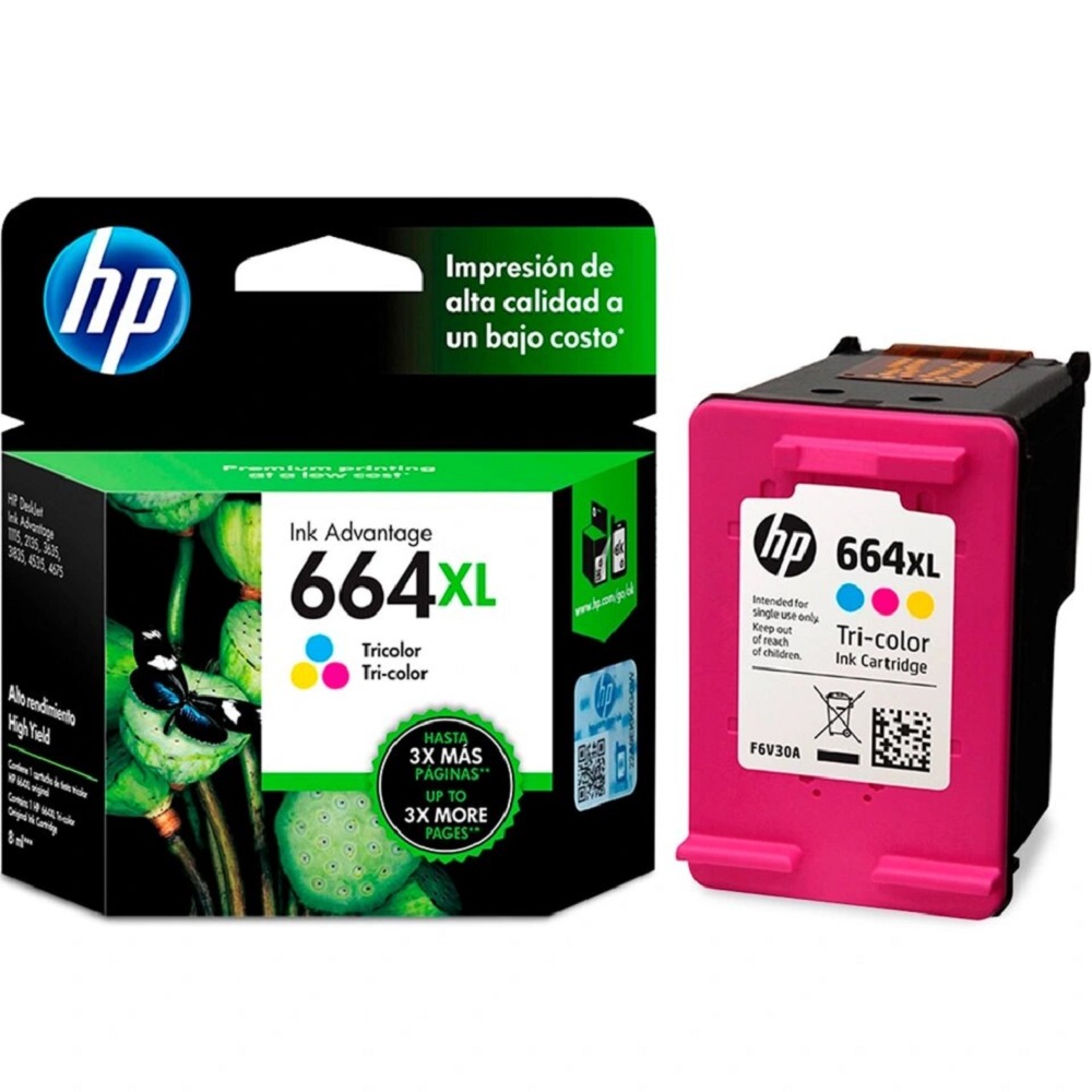 Tinta HP 664xl Tricolor Alto Rendimiento Ink Adv 2135, 1115 (f6v30al)