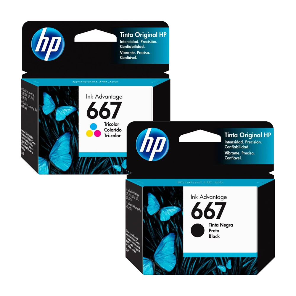 Tintas Hp 667 Ink Adv Negro (3ym79al) Y Tricolor (3ym78al)