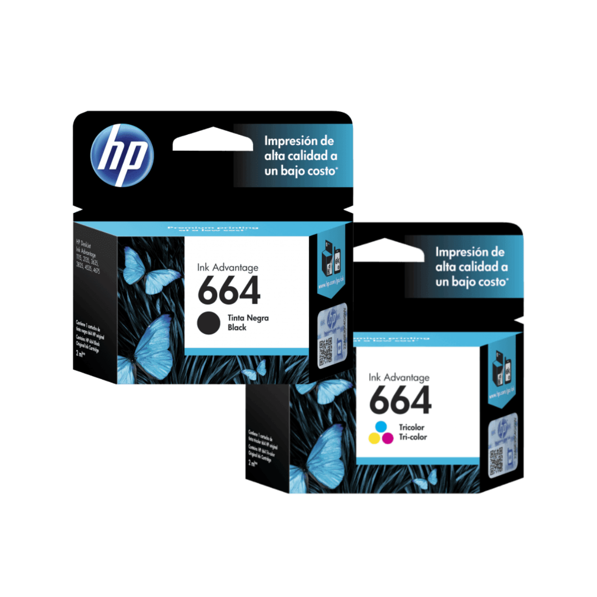Kit de Cartuchos de Tinta Negra + Color Hp 664 Original