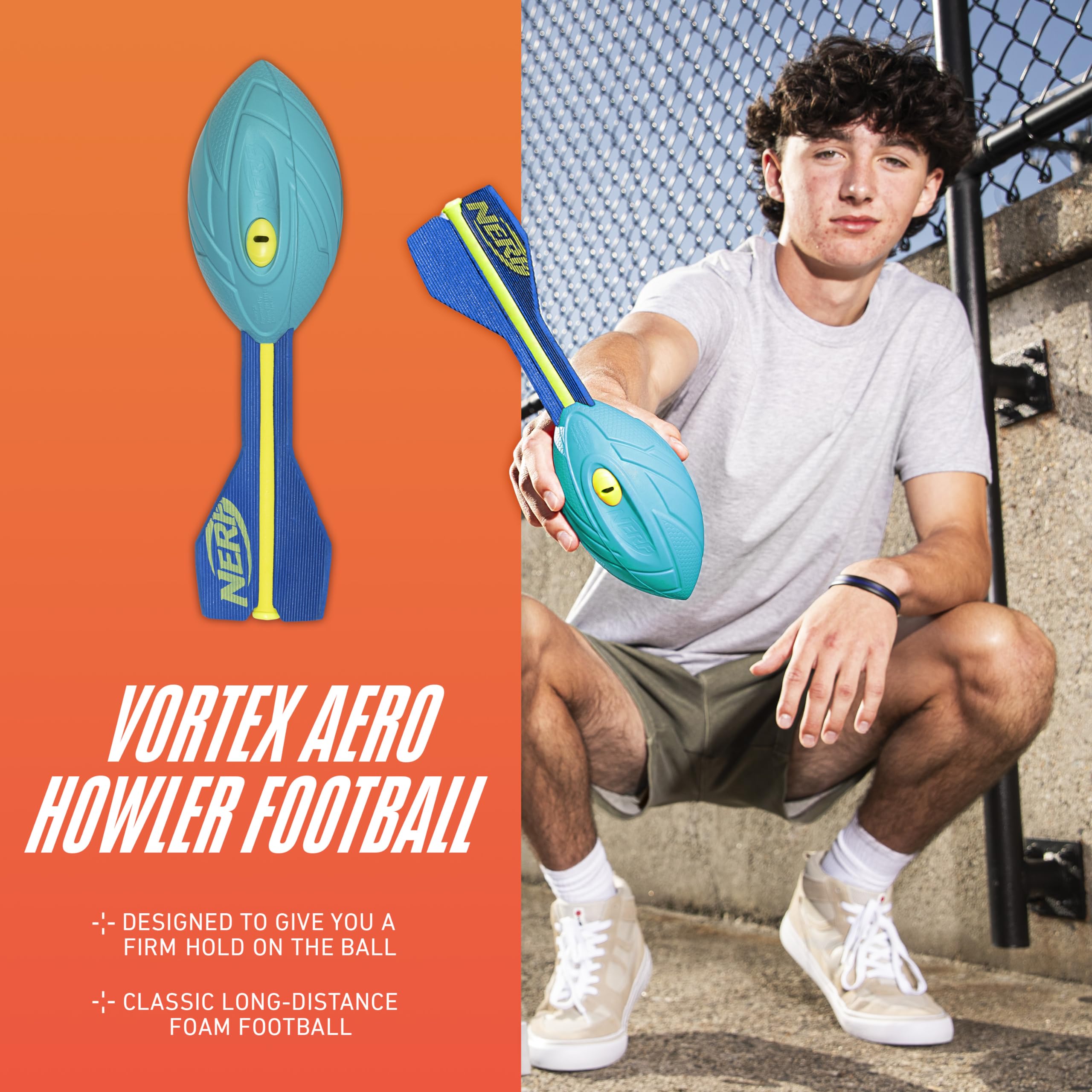 Foto 2 | Foam Football Nerf Neon Vortex Aero Howler para Niños - Venta Internacional