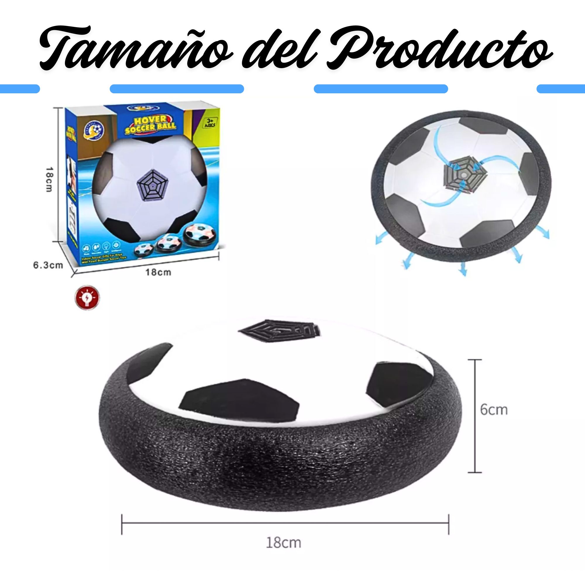 Foto 5 pulgar | Pelota De Futbol Con Luz Led Y Contorno De Espuma