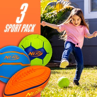 Foto 2 | Juego De Minibalones Deportivos De Espuma Nerf Football Soccer Basketball - Venta Internacional.