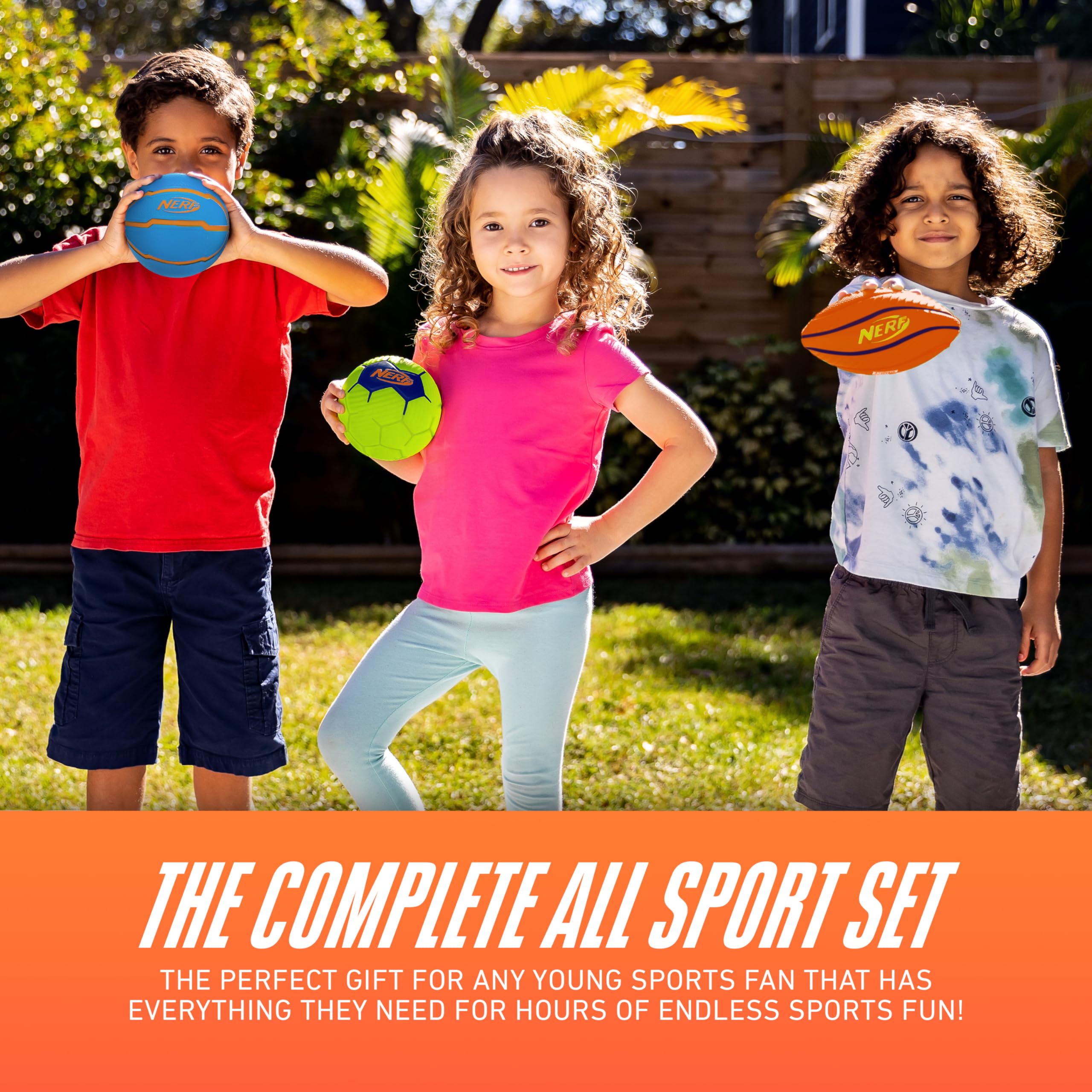 Foto 6 | Juego De Minibalones Deportivos De Espuma Nerf Football Soccer Basketball - Venta Internacional.