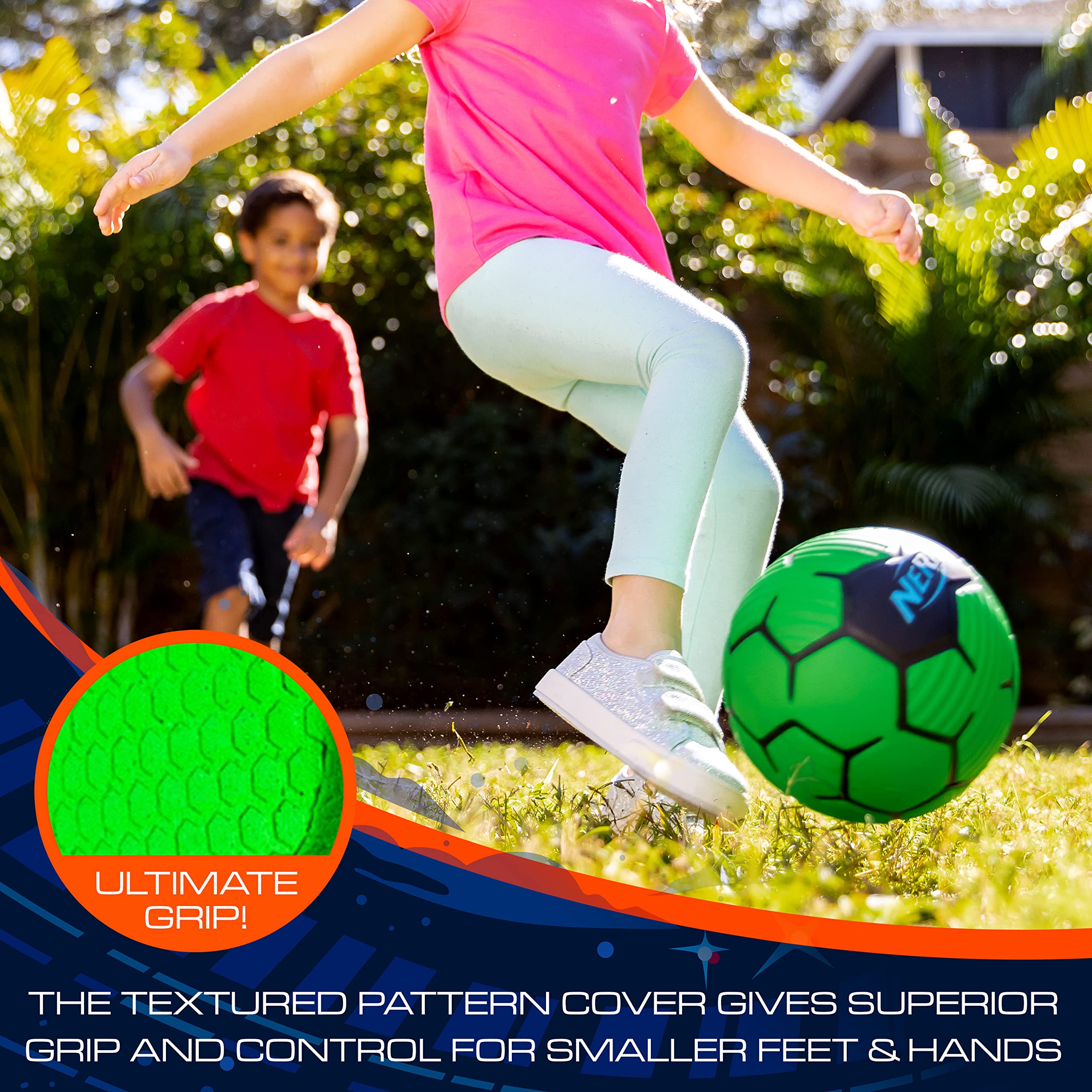 Foto 3 | Minibalón De Fútbol De Espuma Nerf Proshot Youth 7 Para Niños, Color Verde Y Azul - Venta Internacional.