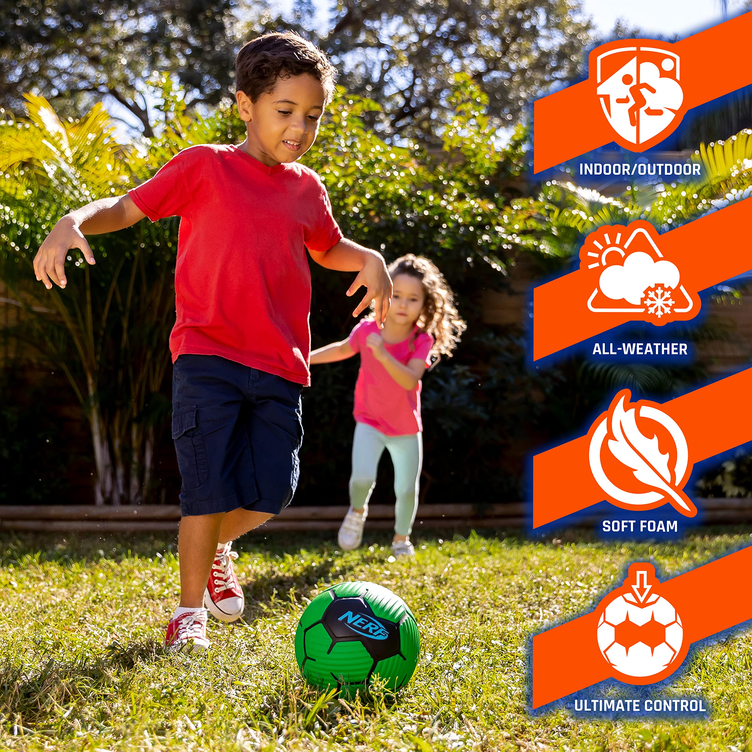 Foto 4 | Minibalón De Fútbol De Espuma Nerf Proshot Youth 7 Para Niños, Color Verde Y Azul - Venta Internacional.