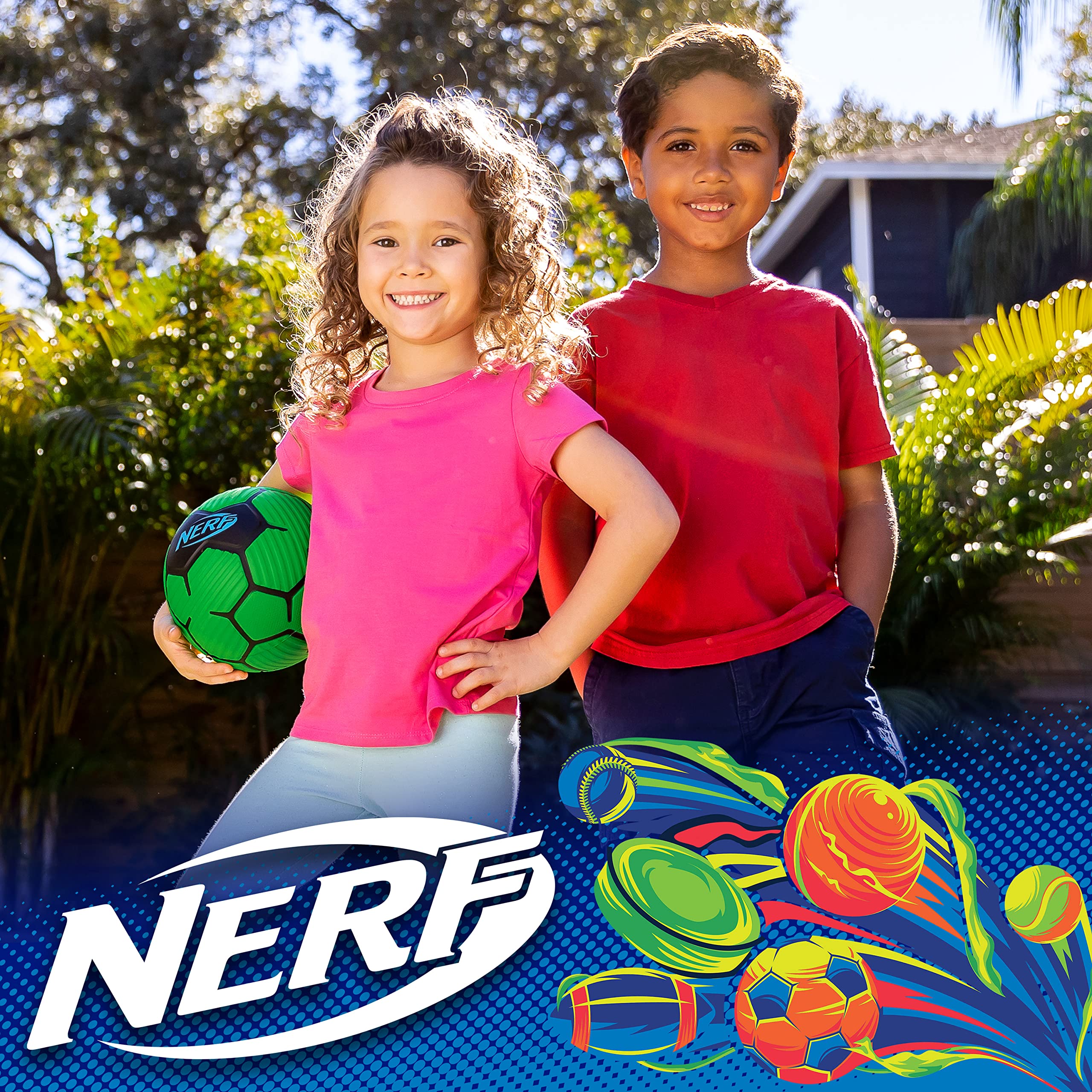 Foto 8 pulgar | Minibalón De Fútbol De Espuma Nerf Proshot Youth 7 Para Niños, Color Verde Y Azul - Venta Internacional.