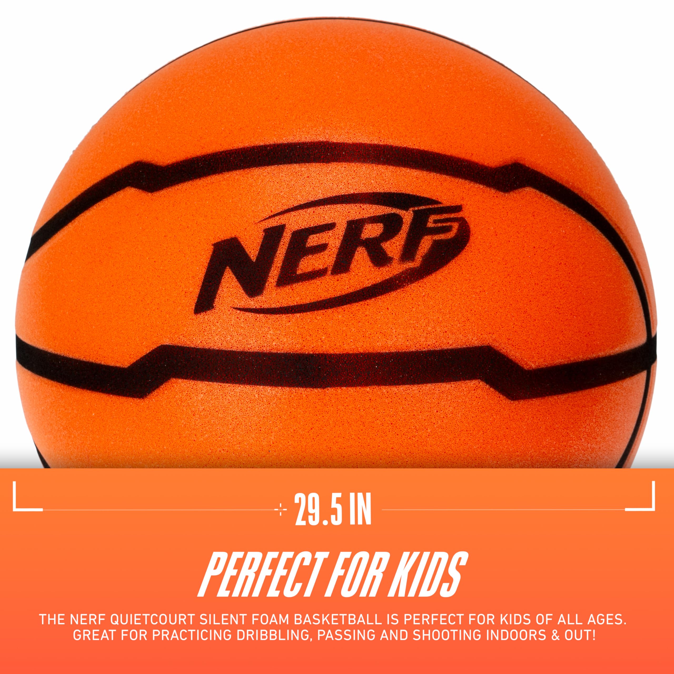 Foto 3 pulgar | Baloncesto Nerf Quietcourt Silent Foam, Tamaño Oficial De 29.5 Pulgadas - Venta Internacional.