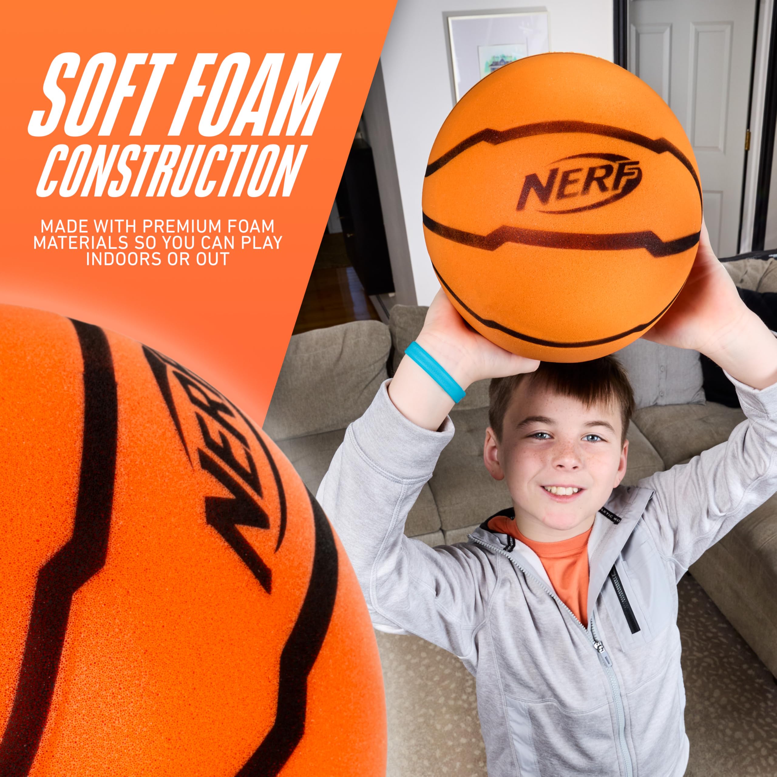 Foto 7 pulgar | Baloncesto Nerf Quietcourt Silent Foam, Tamaño Oficial De 29.5 Pulgadas - Venta Internacional.