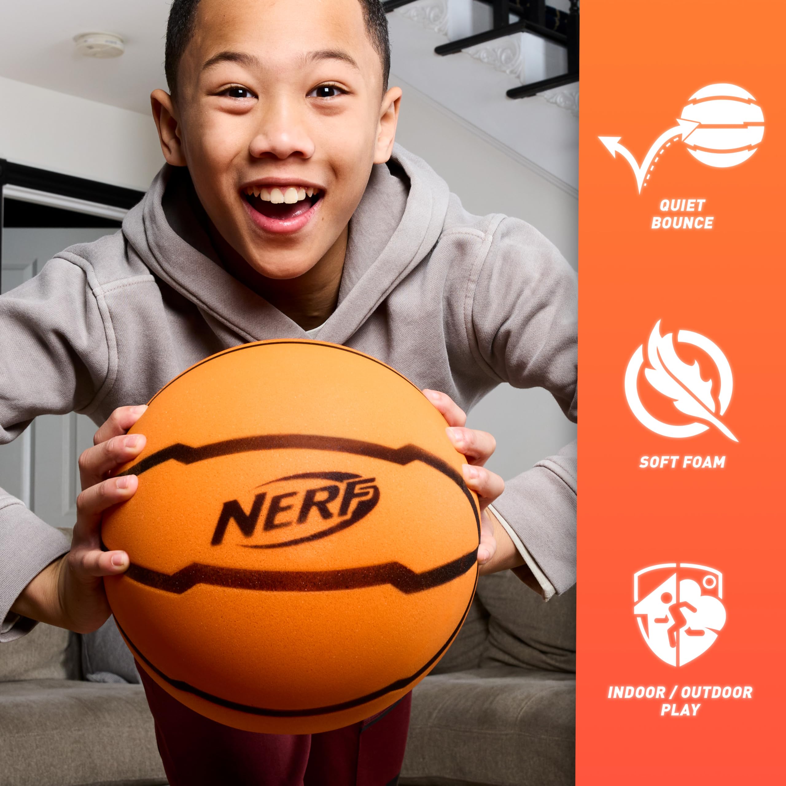 Foto 8 pulgar | Baloncesto Nerf Quietcourt Silent Foam, Tamaño Oficial De 29.5 Pulgadas - Venta Internacional.