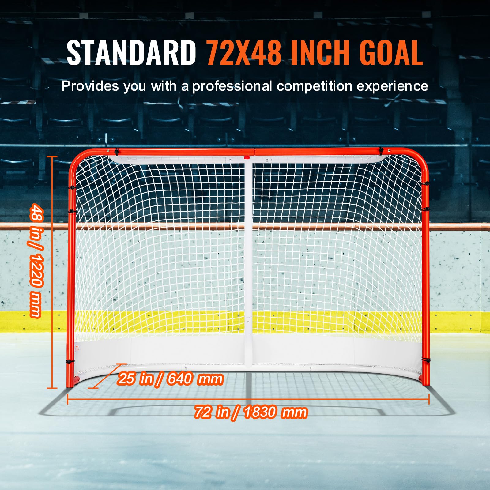 Foto 4 pulgar | Red De Hockey Callejero Vevor Para Interiores Y Exteriores De Acero, 72 X 48 Cm, Blanco/rojo - Venta Internacional.