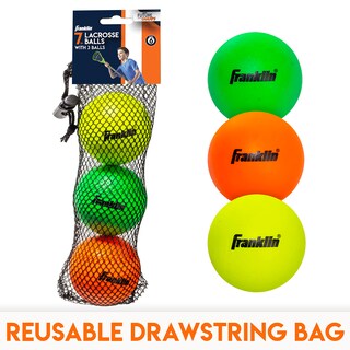 Foto 3 | Pelotas De Lacrosse Franklin Sports De Goma Blanda Para Niños, Paquete De 3 - Venta Internacional.