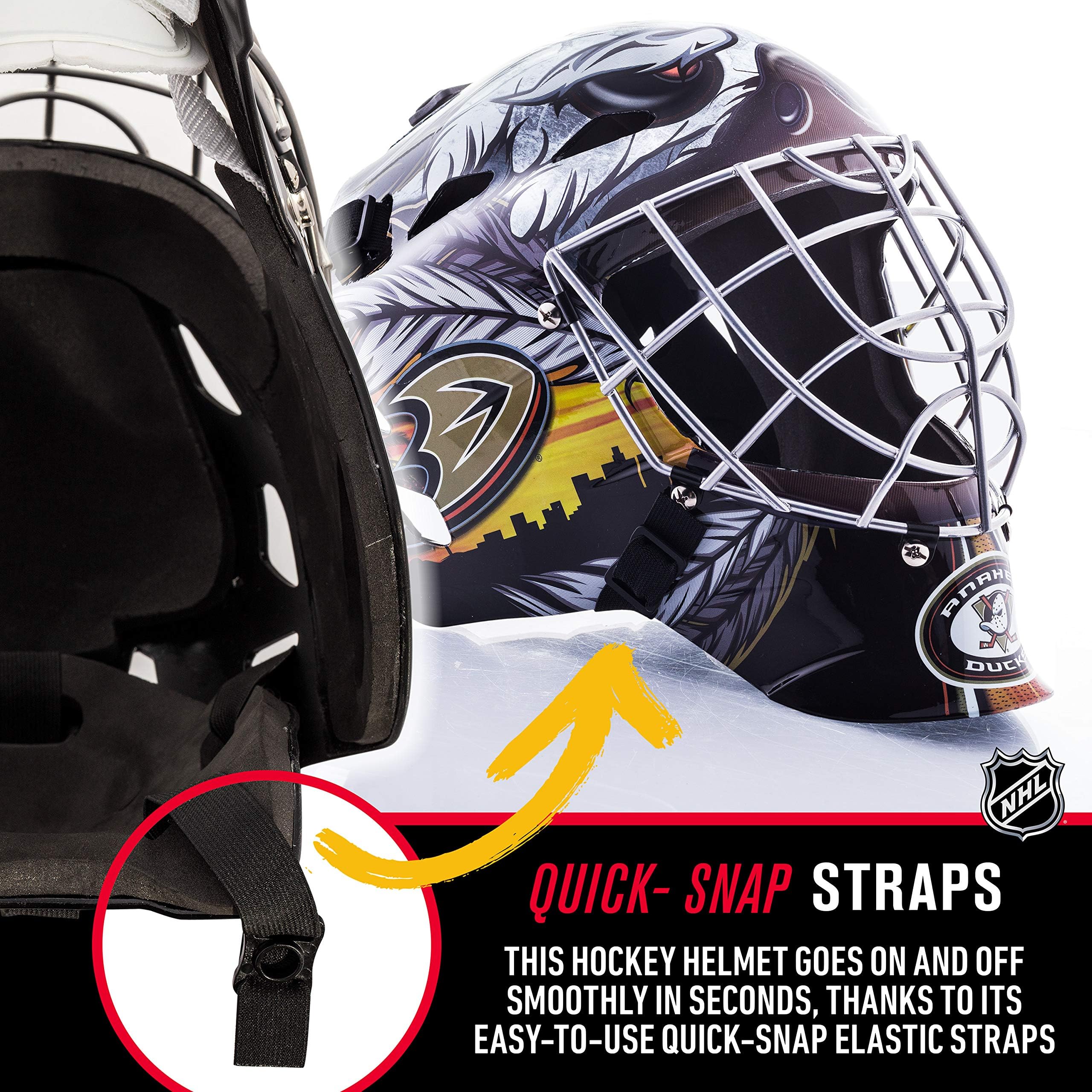 Foto 5 | Mascarilla Facial De Portero Franklin Sports Anaheim Ducks Nhl Kids - Venta Internacional.