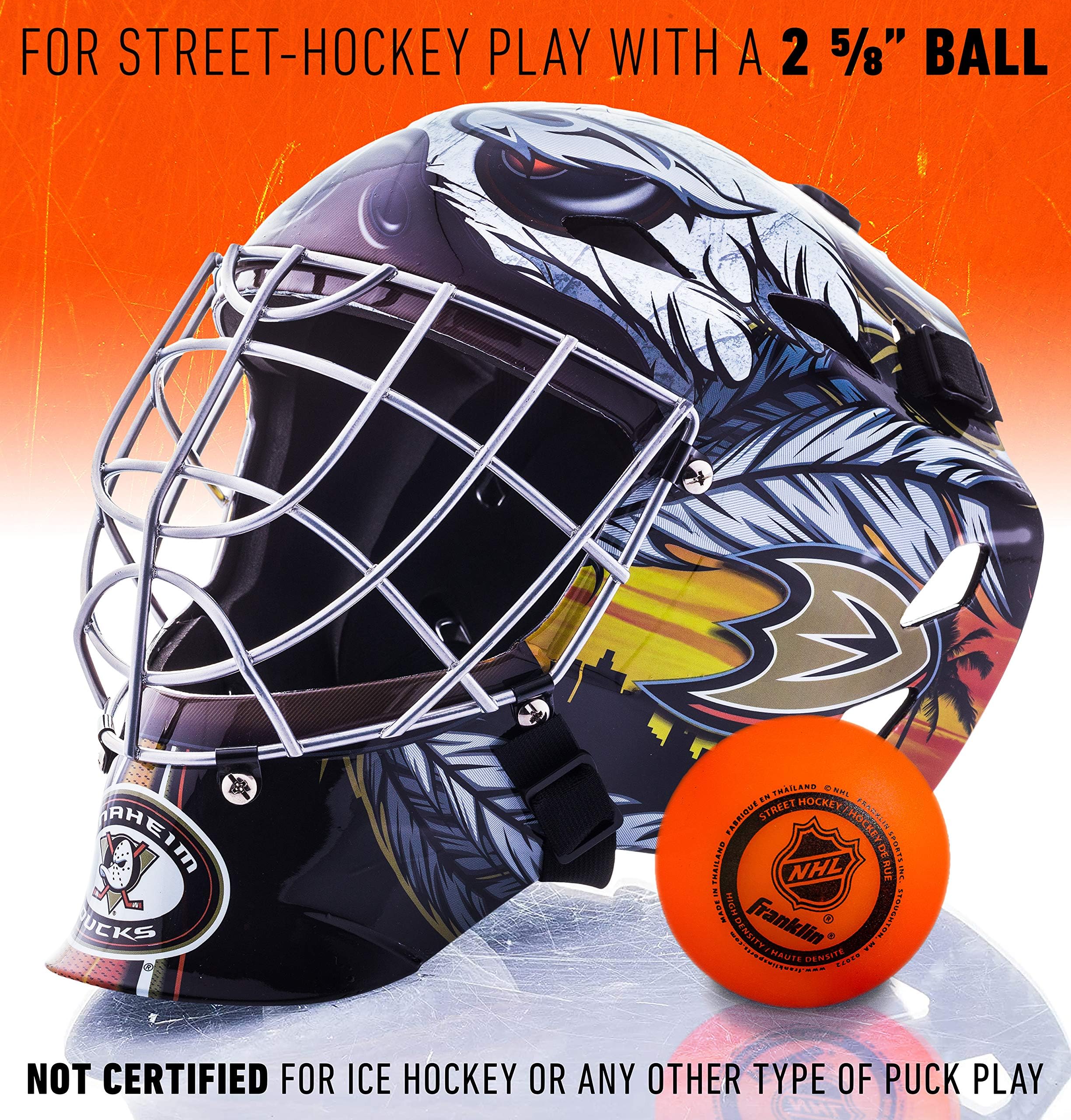 Foto 7 | Mascarilla Facial De Portero Franklin Sports Anaheim Ducks Nhl Kids - Venta Internacional.