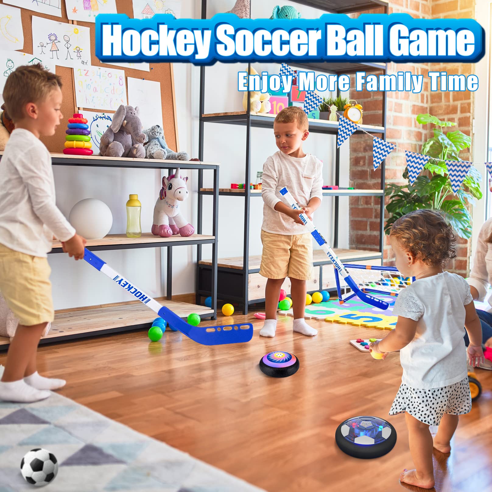 Foto 6 pulgar | Set De Hockey Y Fútbol Hover Hot Bee Con Luces Led Para Niños De 4 A 8 Años - Venta Internacional.