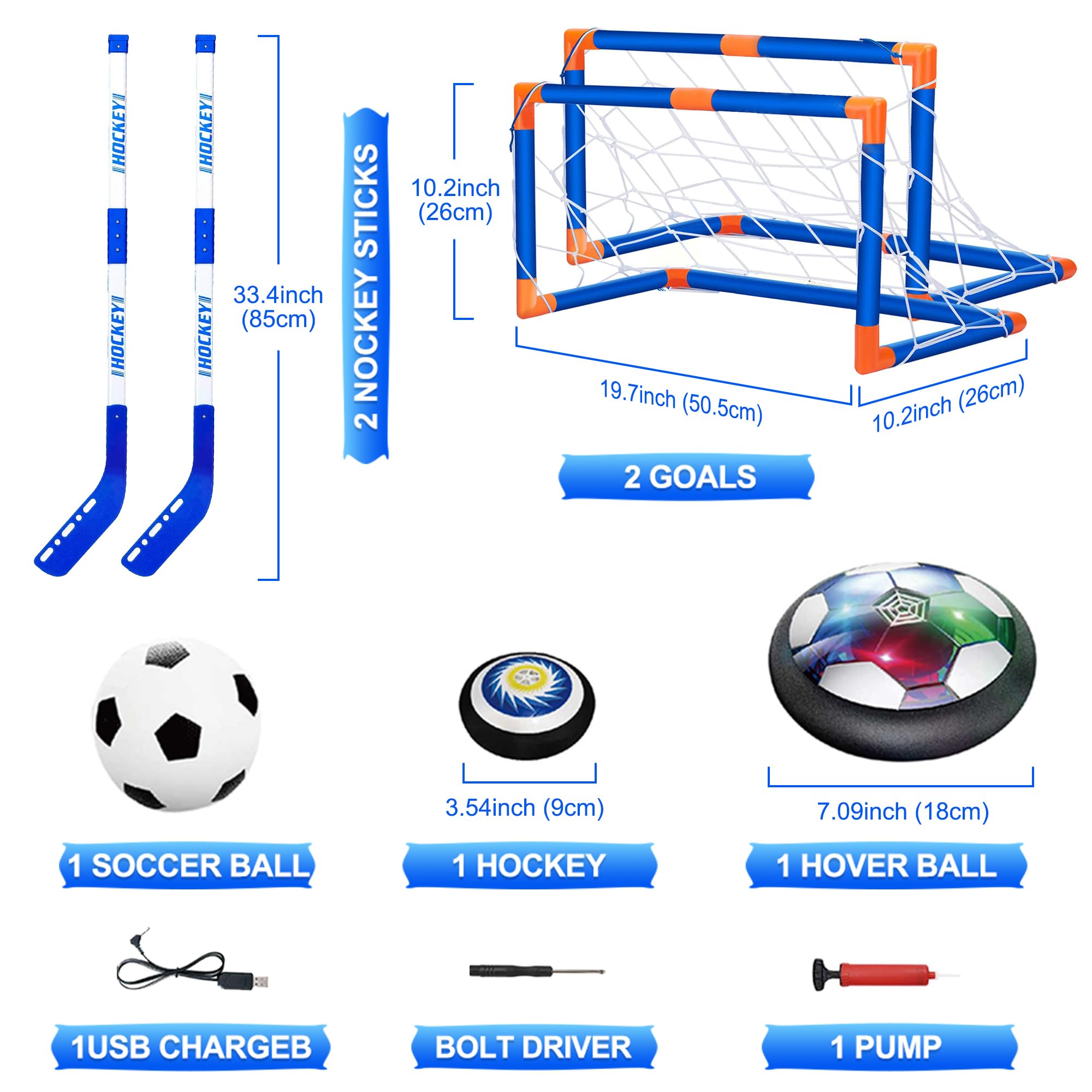 Foto 6 | Set De Hockey Y Fútbol Hover Hot Bee Con Luces Led Para Niños De 4 A 8 Años - Venta Internacional.