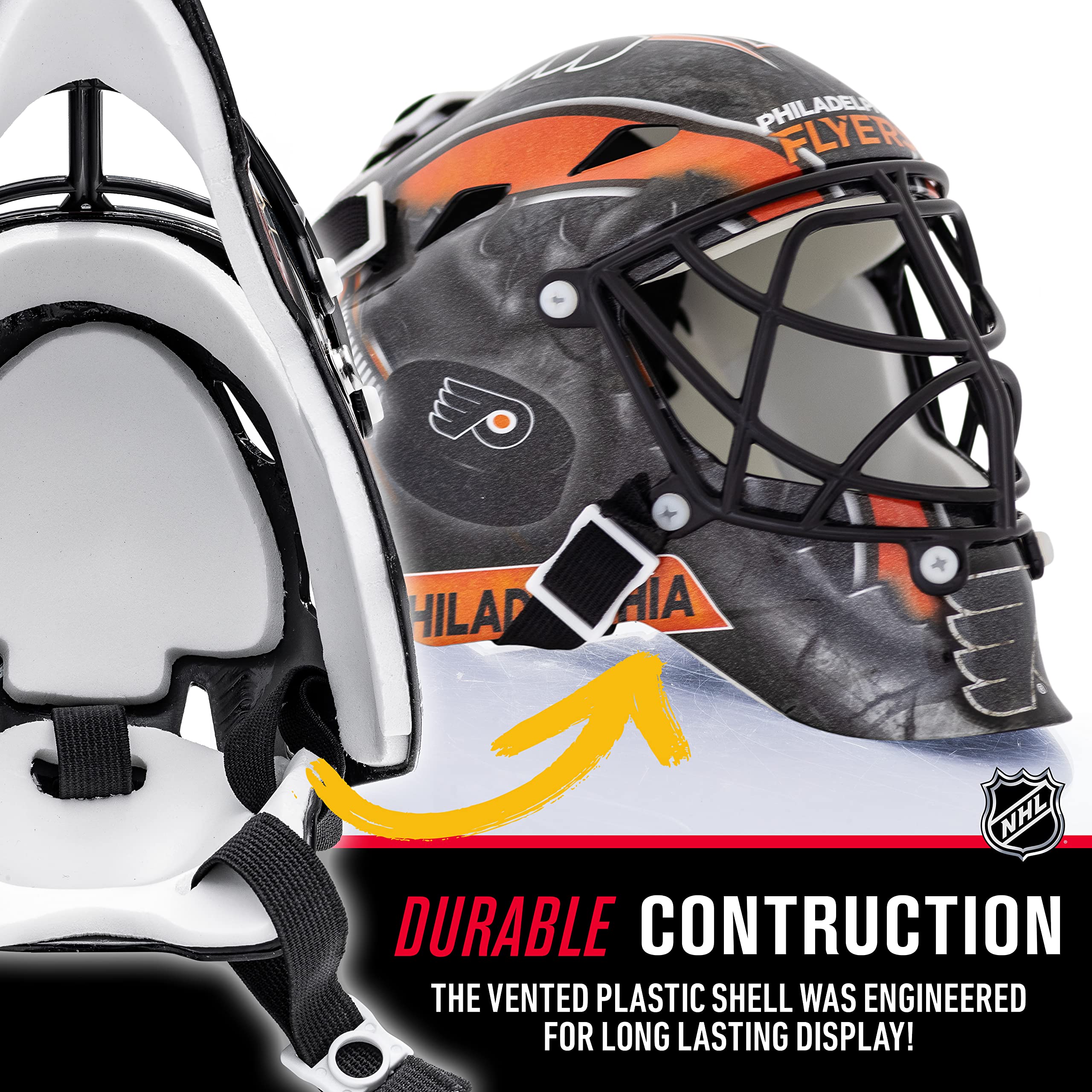 Foto 3 | Máscara De Portero De Minihockey Franklin Sports Philadelphia Flyers - Venta Internacional.