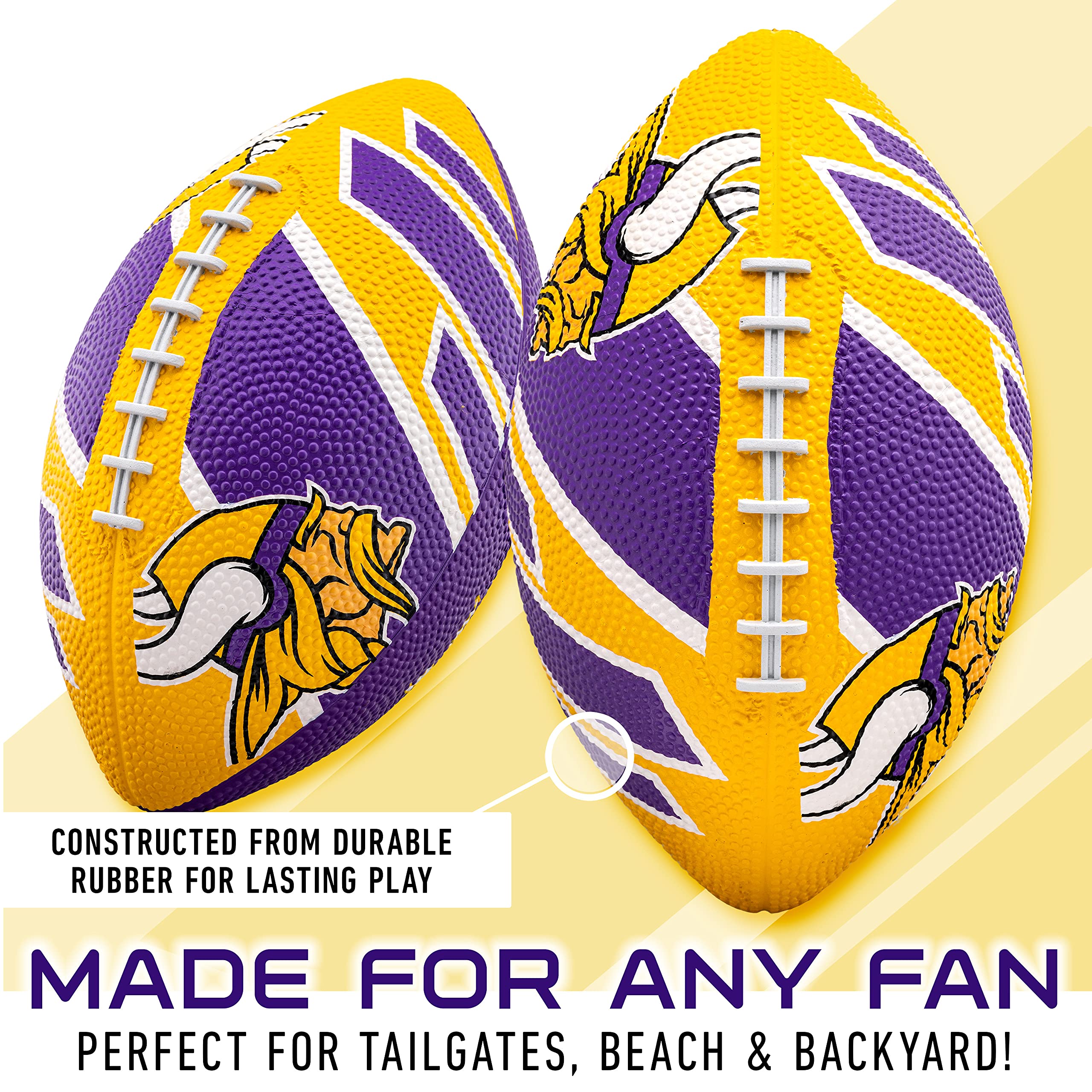 Foto 2 | Fútbol Americano Franklin Sports Nfl Minnesota Vikings De Goma, 8.5 Pulgadas - Venta Internacional.