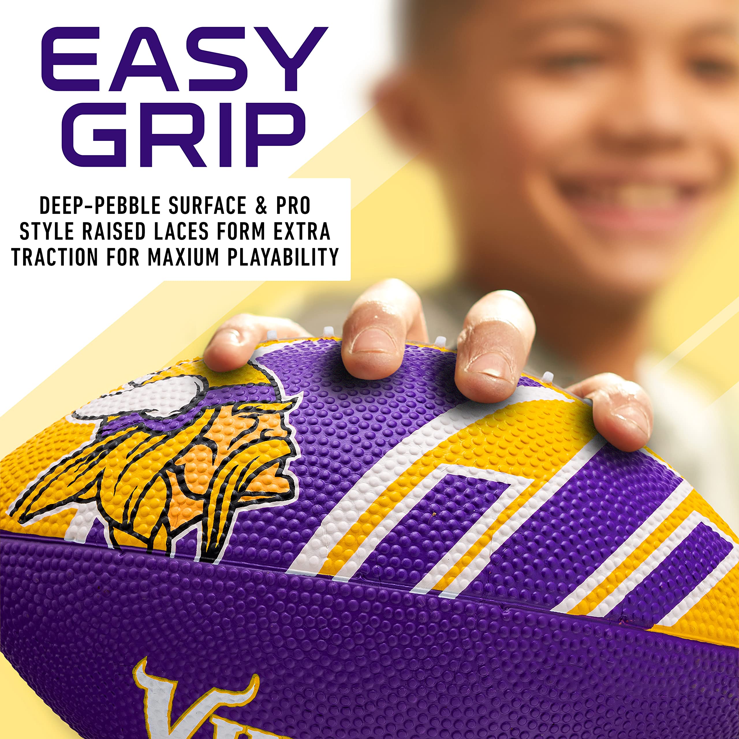 Foto 4 pulgar | Fútbol Americano Franklin Sports Nfl Minnesota Vikings De Goma, 8.5 Pulgadas - Venta Internacional.