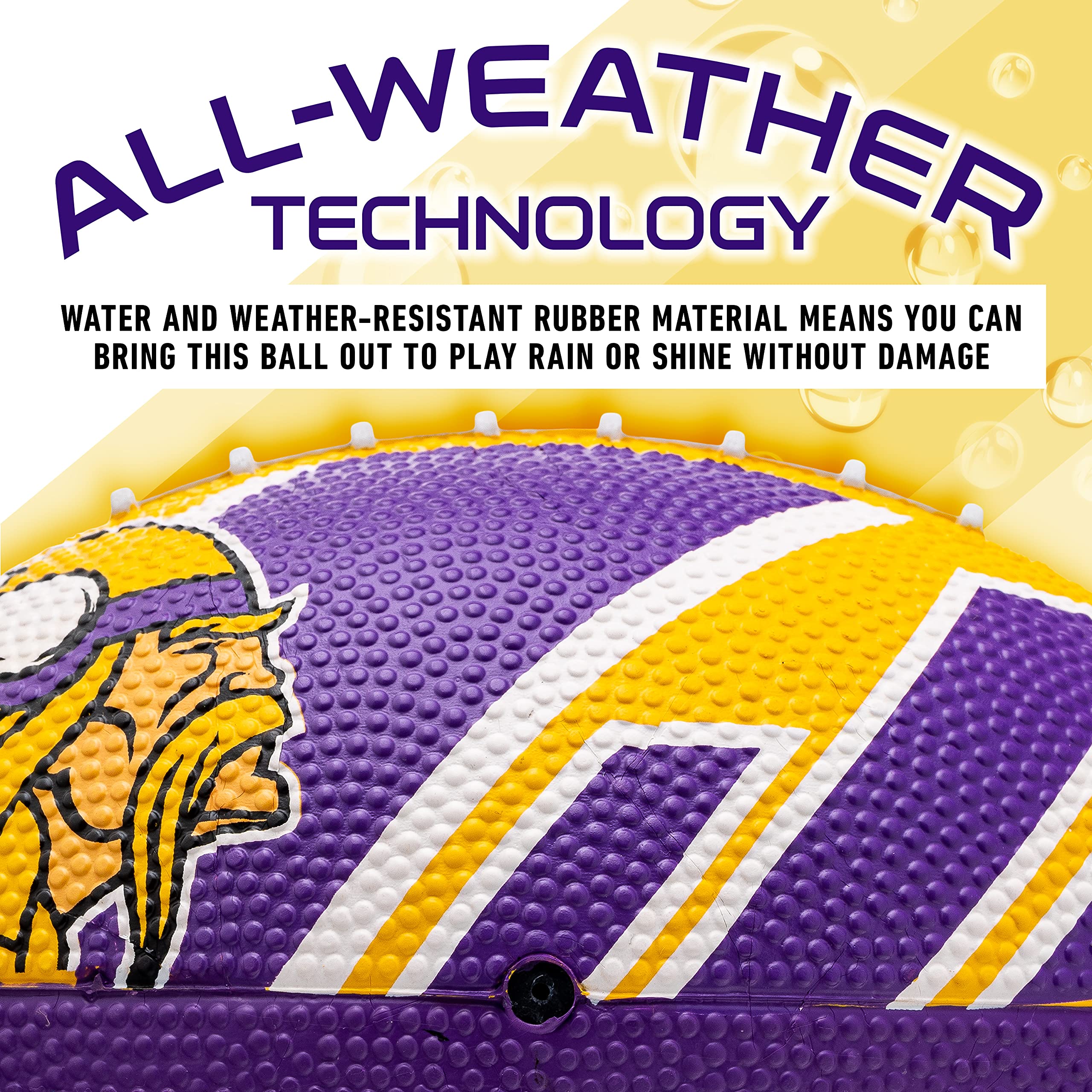 Foto 4 | Fútbol Americano Franklin Sports Nfl Minnesota Vikings De Goma, 8.5 Pulgadas - Venta Internacional.