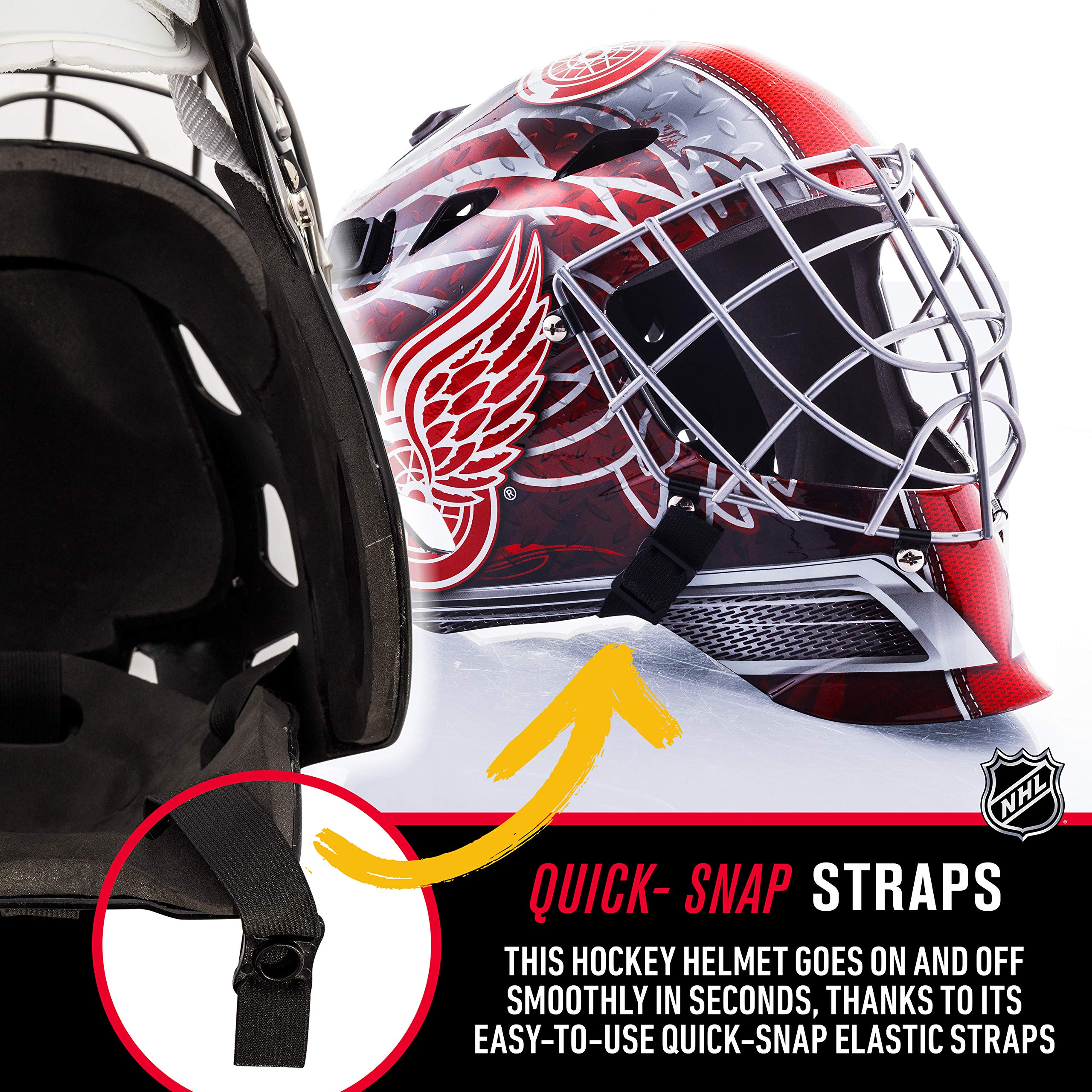 Foto 5 | Máscara Facial De Portero Franklin Sports Detroit Red Wings Nhl - Venta Internacional.