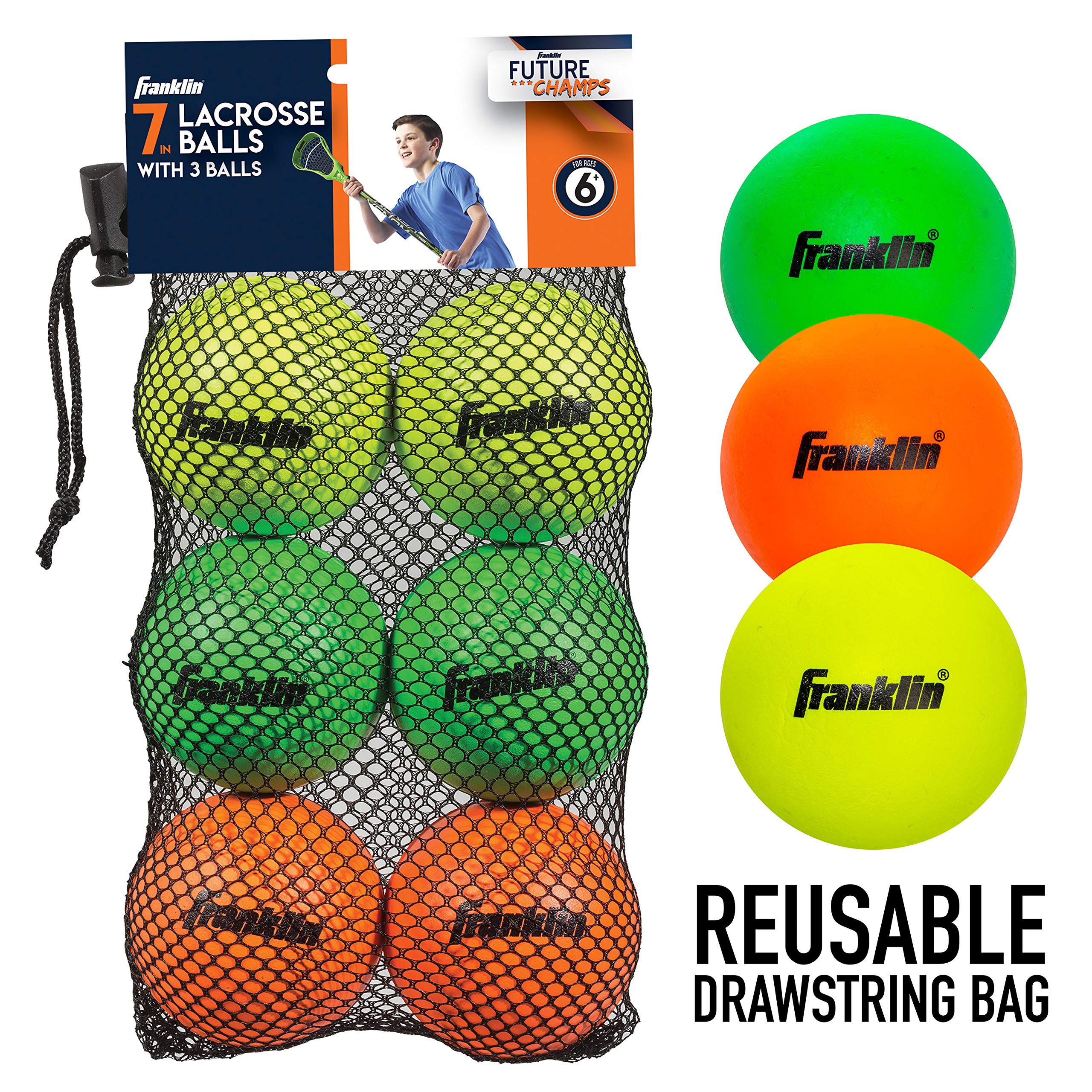 Foto 8 pulgar | Pelotas De Lacrosse Franklin Sports De Goma Blanda Para Niños, Paquete De 6 - Venta Internacional.