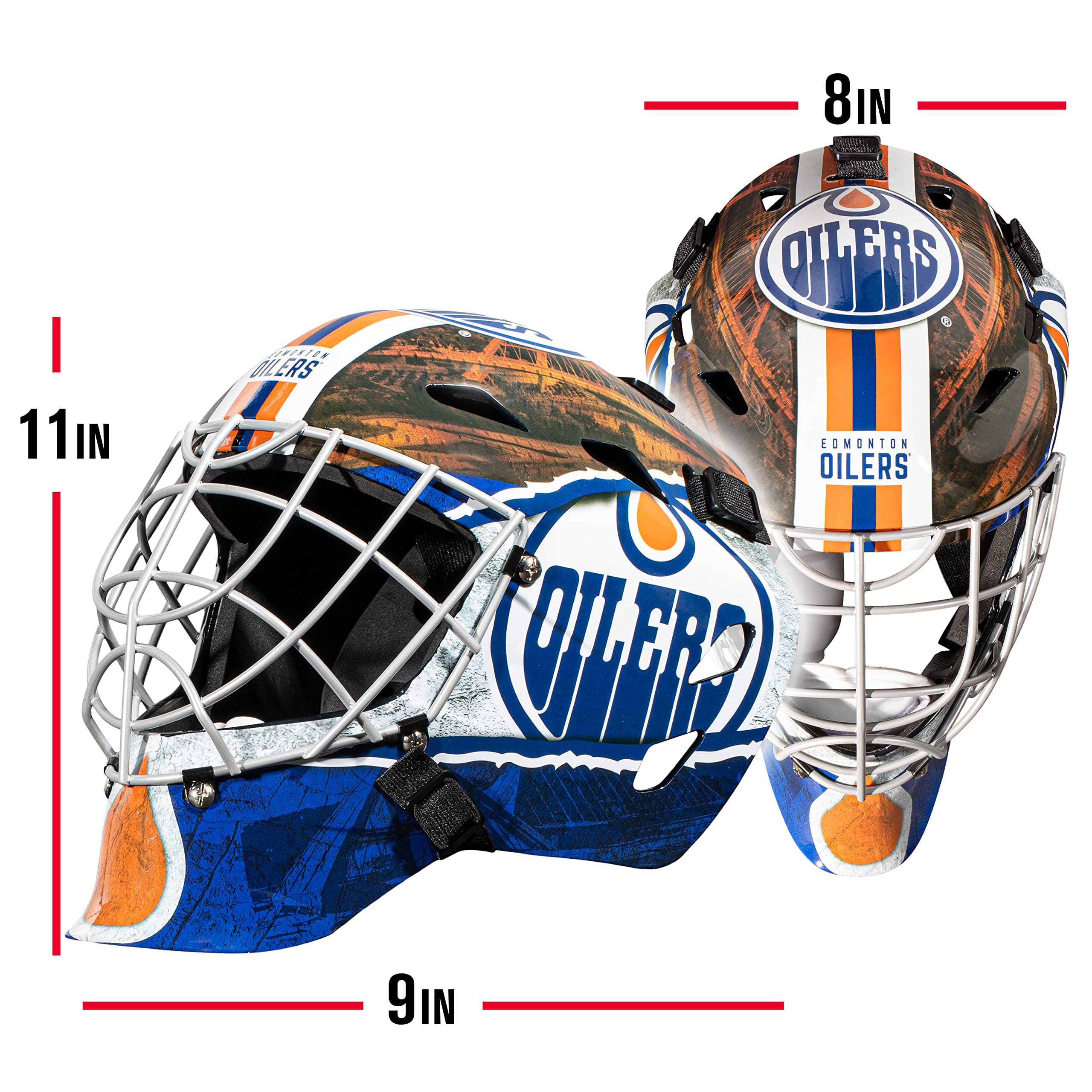 Foto 3 pulgar | Máscara De Portero Franklin Sports Edmonton Oilers Gfm1500 - Venta Internacional.