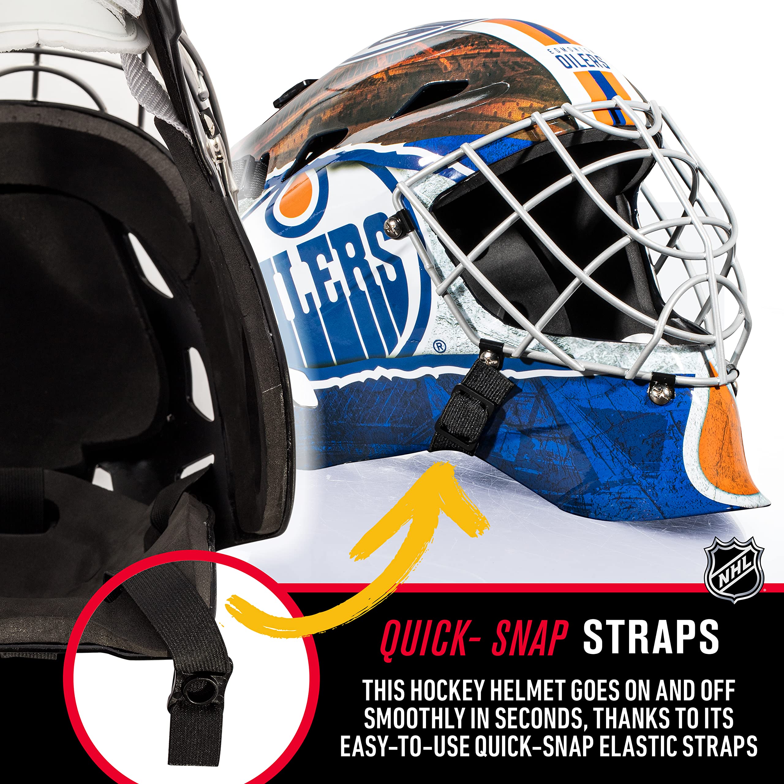 Foto 6 pulgar | Máscara De Portero Franklin Sports Edmonton Oilers Gfm1500 - Venta Internacional.