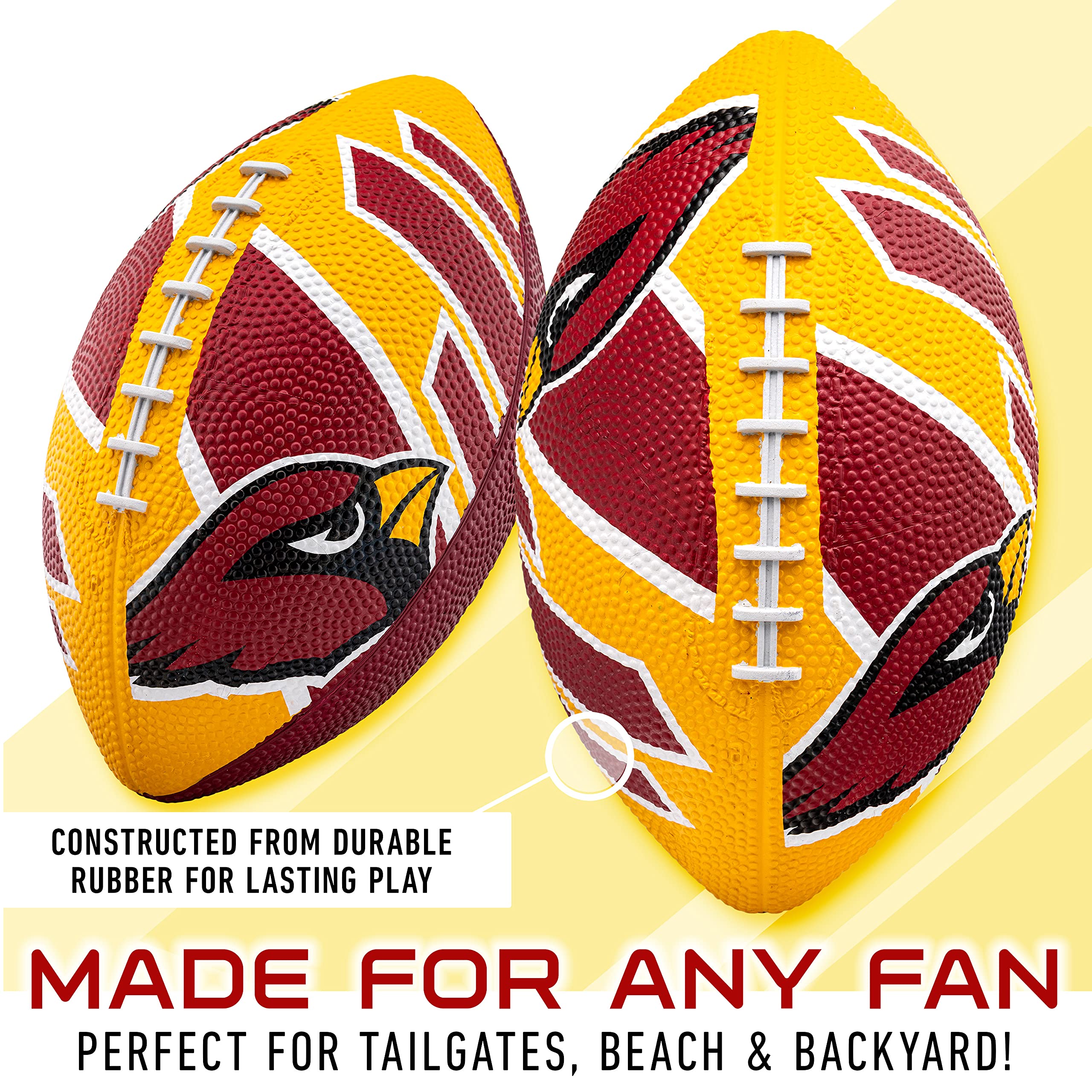 Foto 3 pulgar | Balón De Fútbol Franklin Sports Nfl Arizona Cardinals De Goma, 8.5 Pulgadas - Venta Internacional.