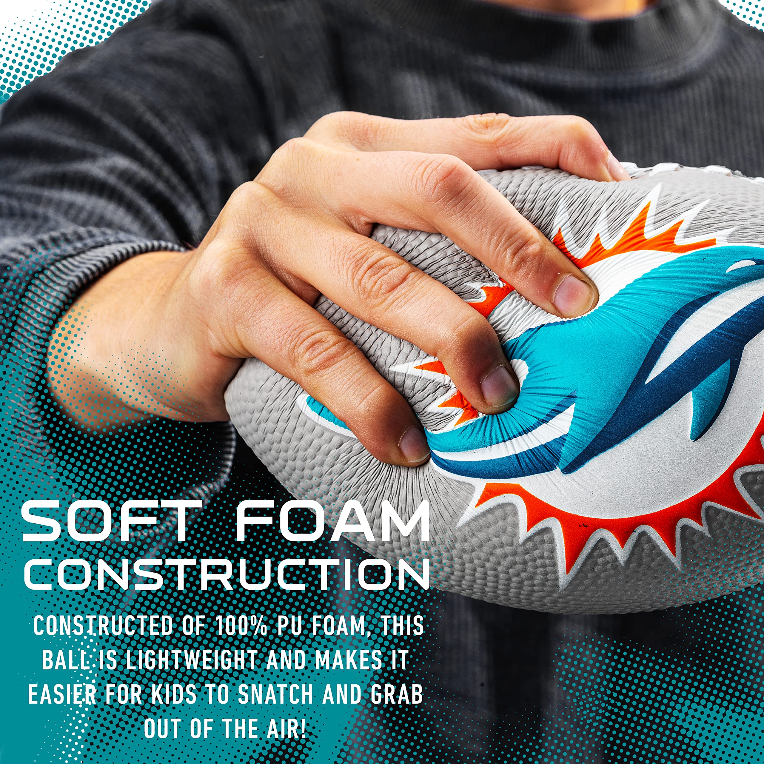 Foto 4 pulgar | Foam Football Franklin Sports Nfl Miami Dolphins Kids 8.5 - Venta Internacional.
