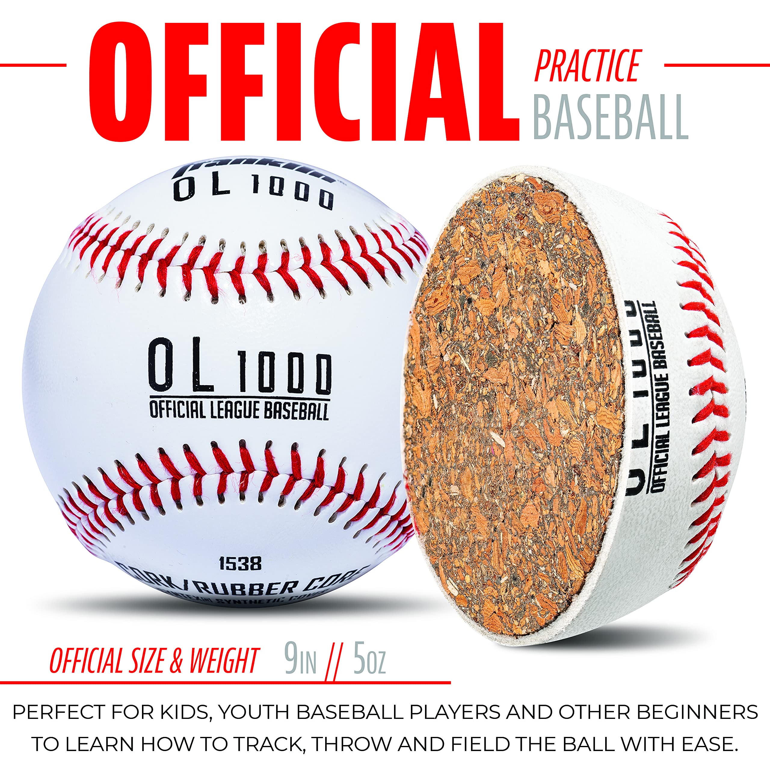 Foto 4 | Pelotas De Béisbol Franklin Sports Ol1000 Oficiales, Tamaño 9 — 6 Unidades - Venta Internacional.
