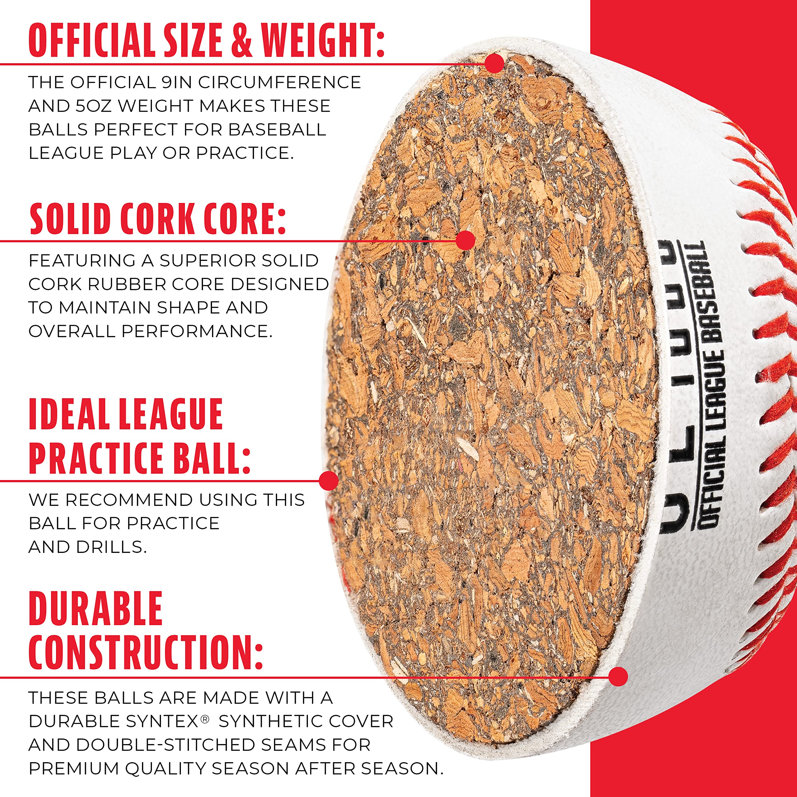 Foto 6 pulgar | Pelotas De Béisbol Franklin Sports Ol1000, Tamaño Oficial, Paquete De 12 - Venta Internacional.