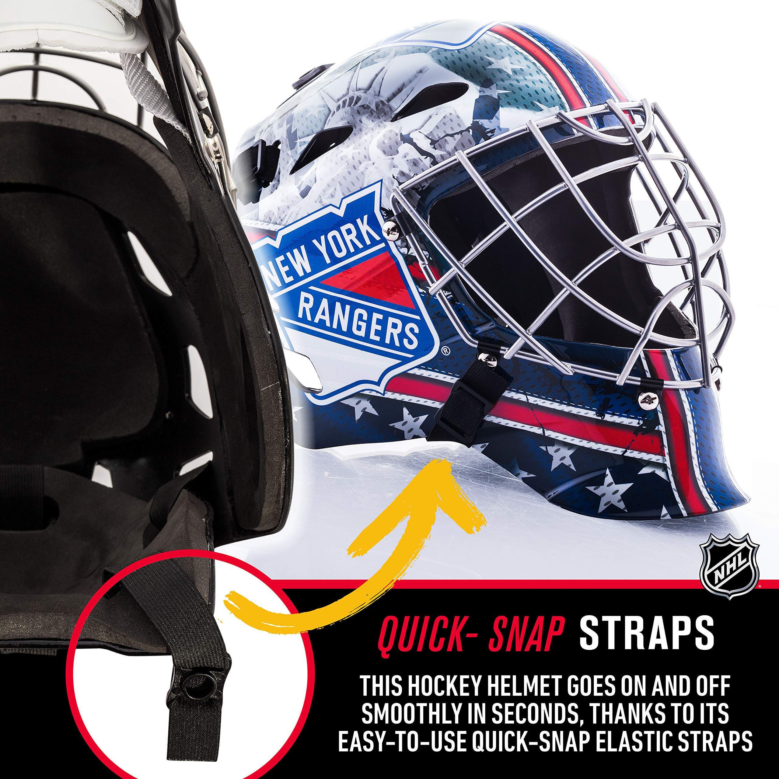 Foto 6 pulgar | Mascarilla Facial De Portero Franklin Sports New York Rangers Nhl Kids - Venta Internacional.