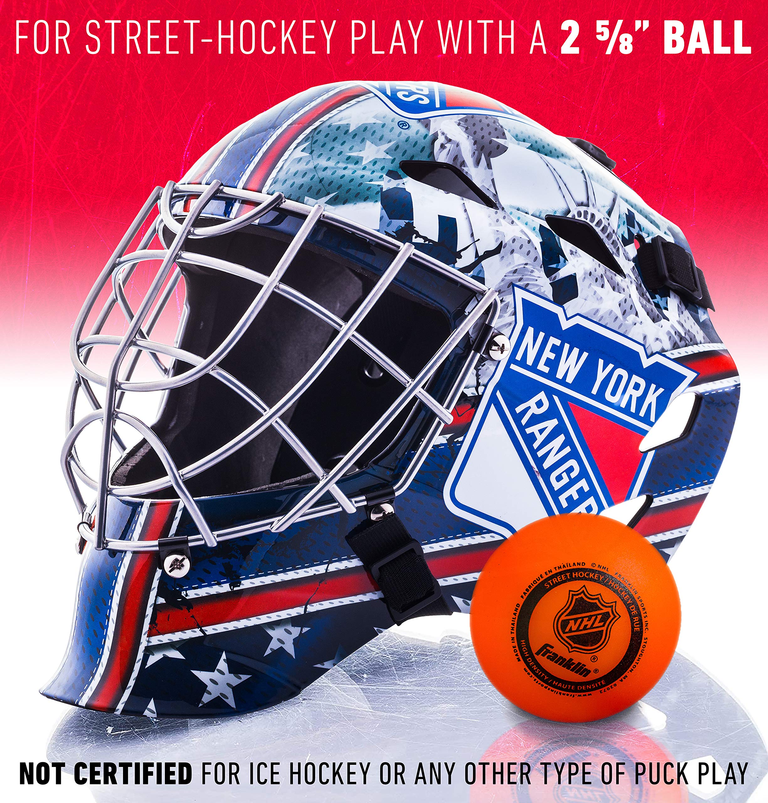 Foto 8 pulgar | Mascarilla Facial De Portero Franklin Sports New York Rangers Nhl Kids - Venta Internacional.