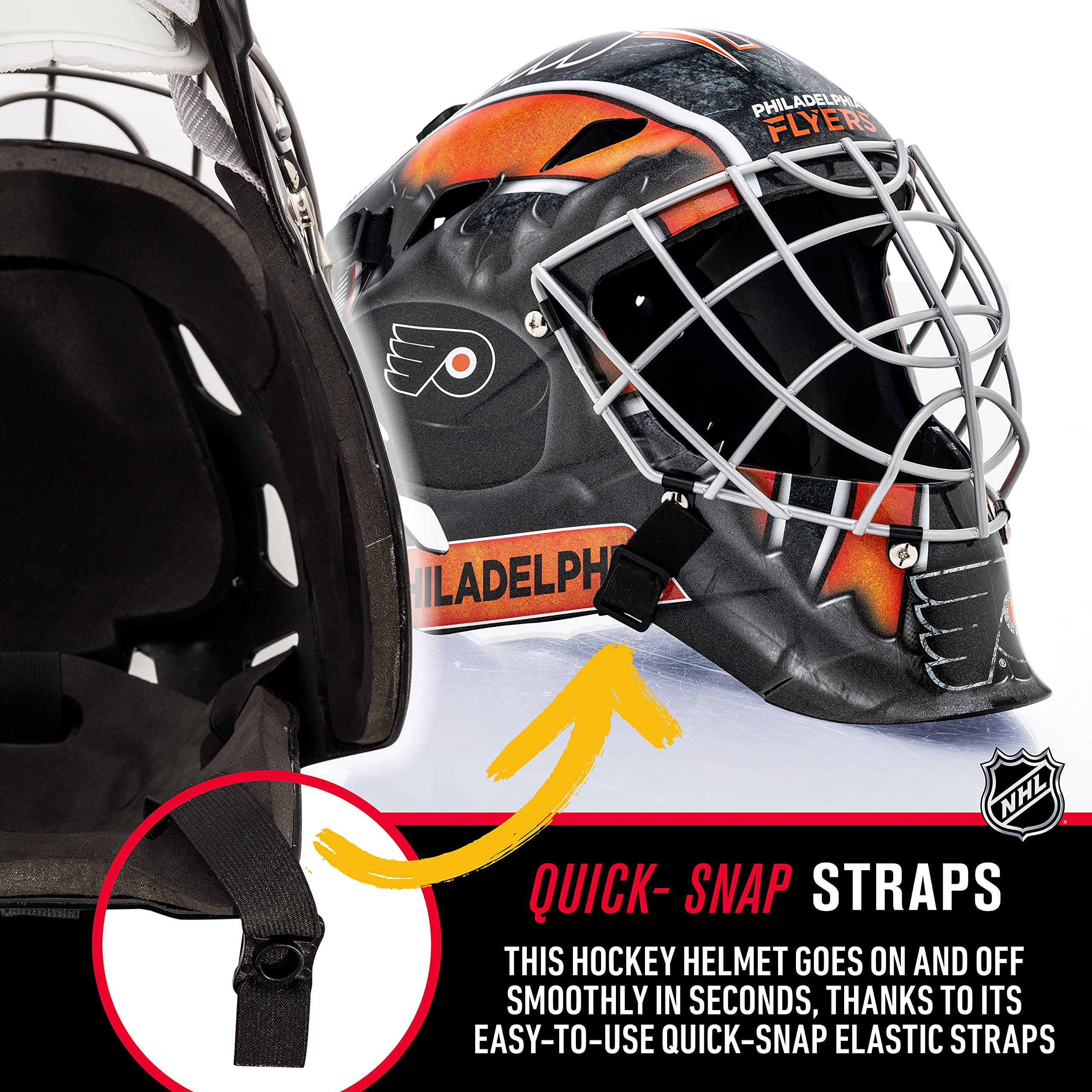 Foto 6 pulgar | Mascarilla Facial Para Portero De Hockey Franklin Sports Nhl Philadelphia Flyers - Venta Internacional.