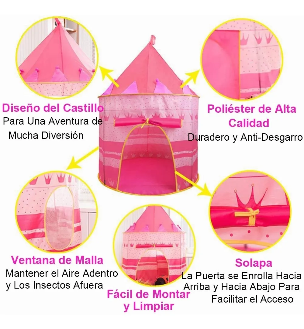 Foto 3 pulgar | Tienda de Campaña Infantil Rosa 104x135 Malubero