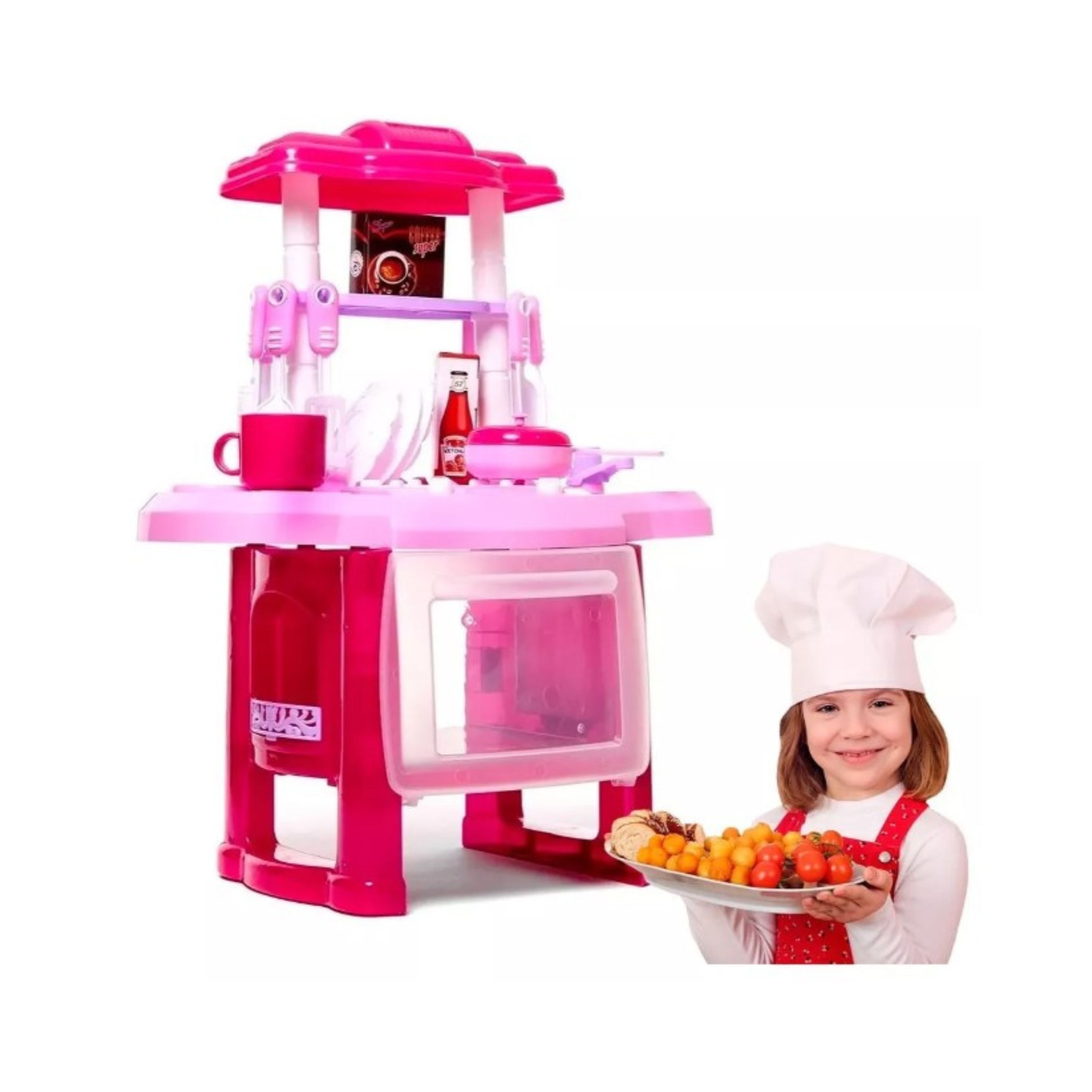 Foto 2 pulgar | Cocina Infantil Kitchen Picool Set Para Niños Con 24 Accesorios Jm32-pnk