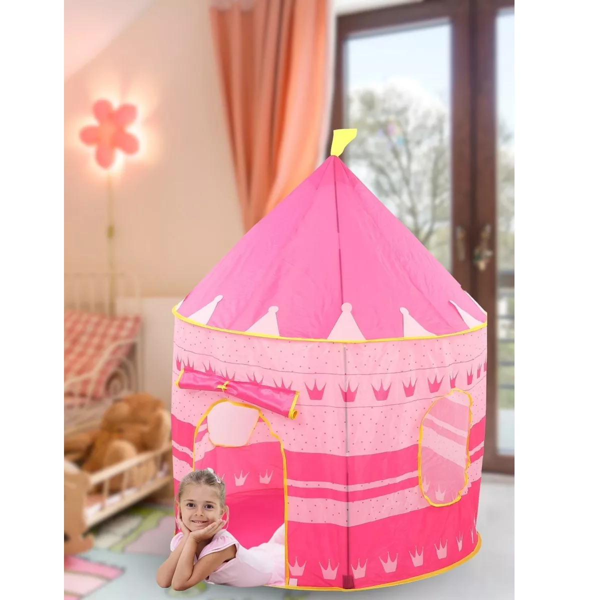 Foto 3 pulgar | Tienda De Juego Castillo De Princesa Con Luces Para Niñas Eo Safe Imports Esi-11336 Rosa