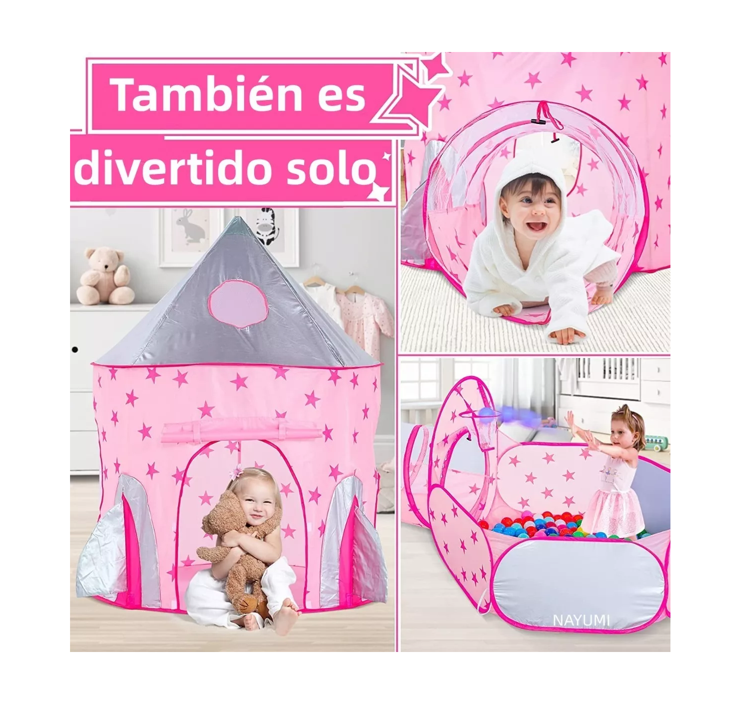 Foto 4 | Castillo de Juguete Nayumi Rosa Infantil