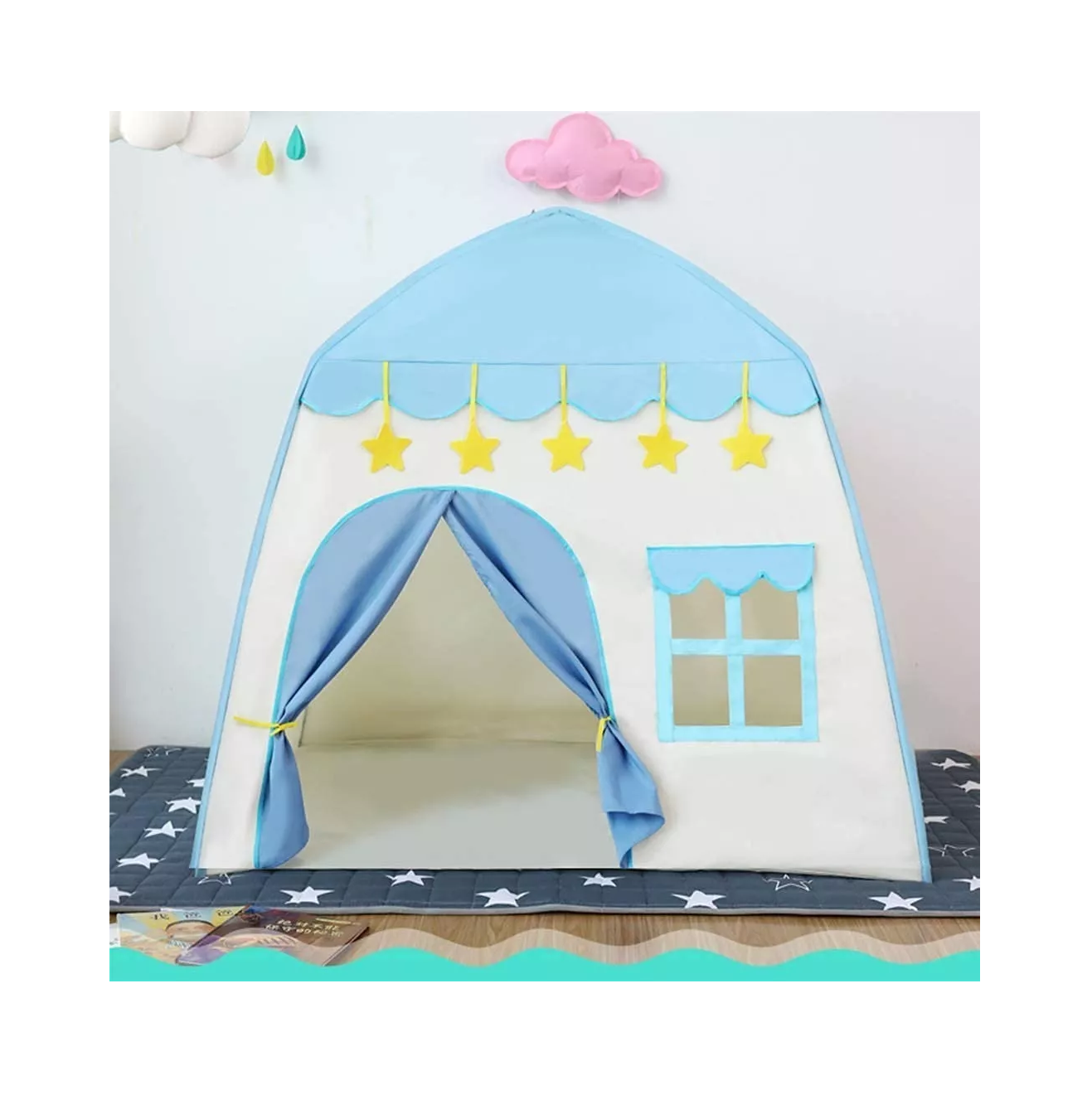 Foto 5 pulgar | Carpa Casita Castillo Plegable Regalo Perfecto Azul para Niños